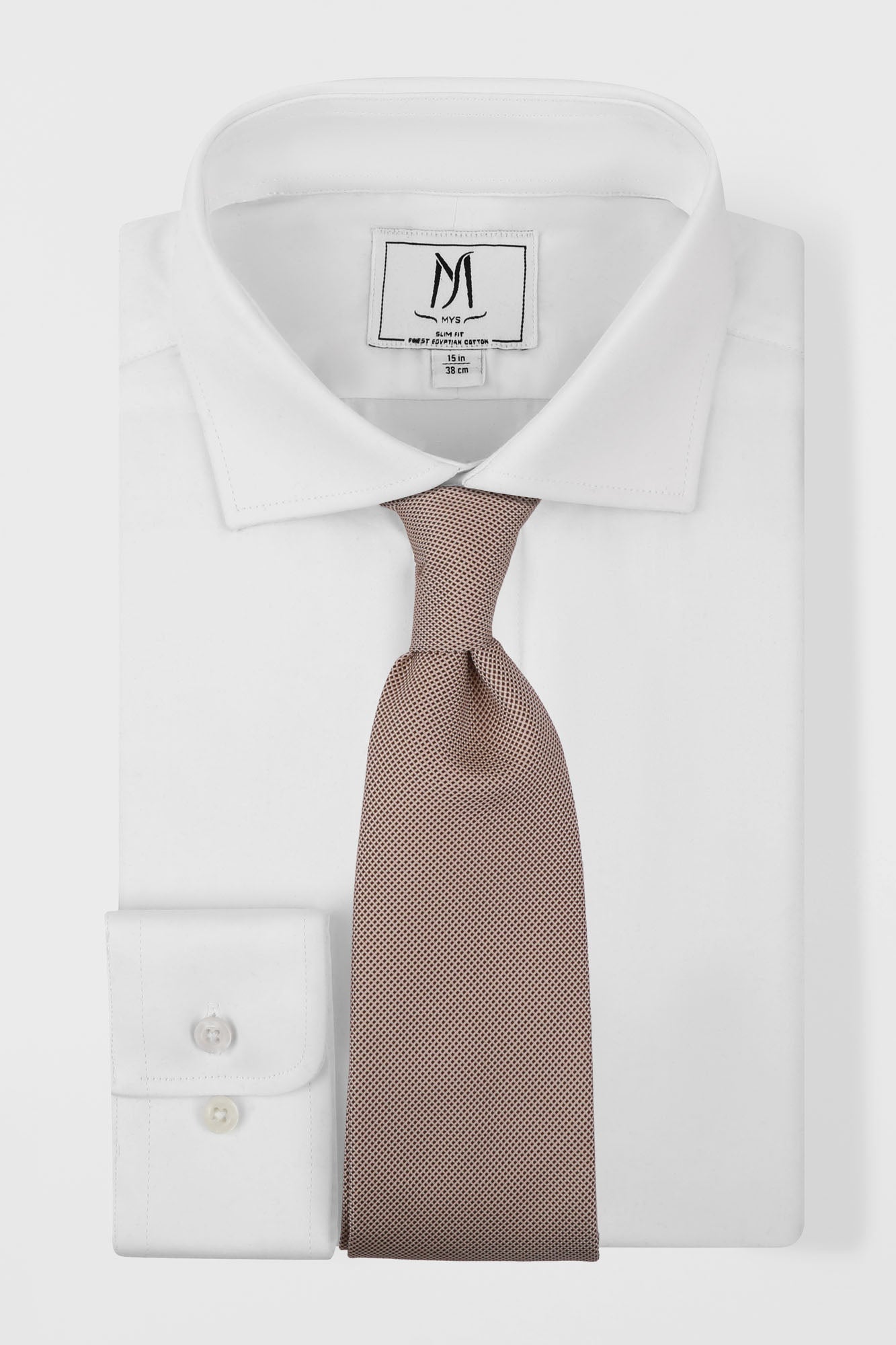 White Twill Hidden Placket Shirt - Slim Fit