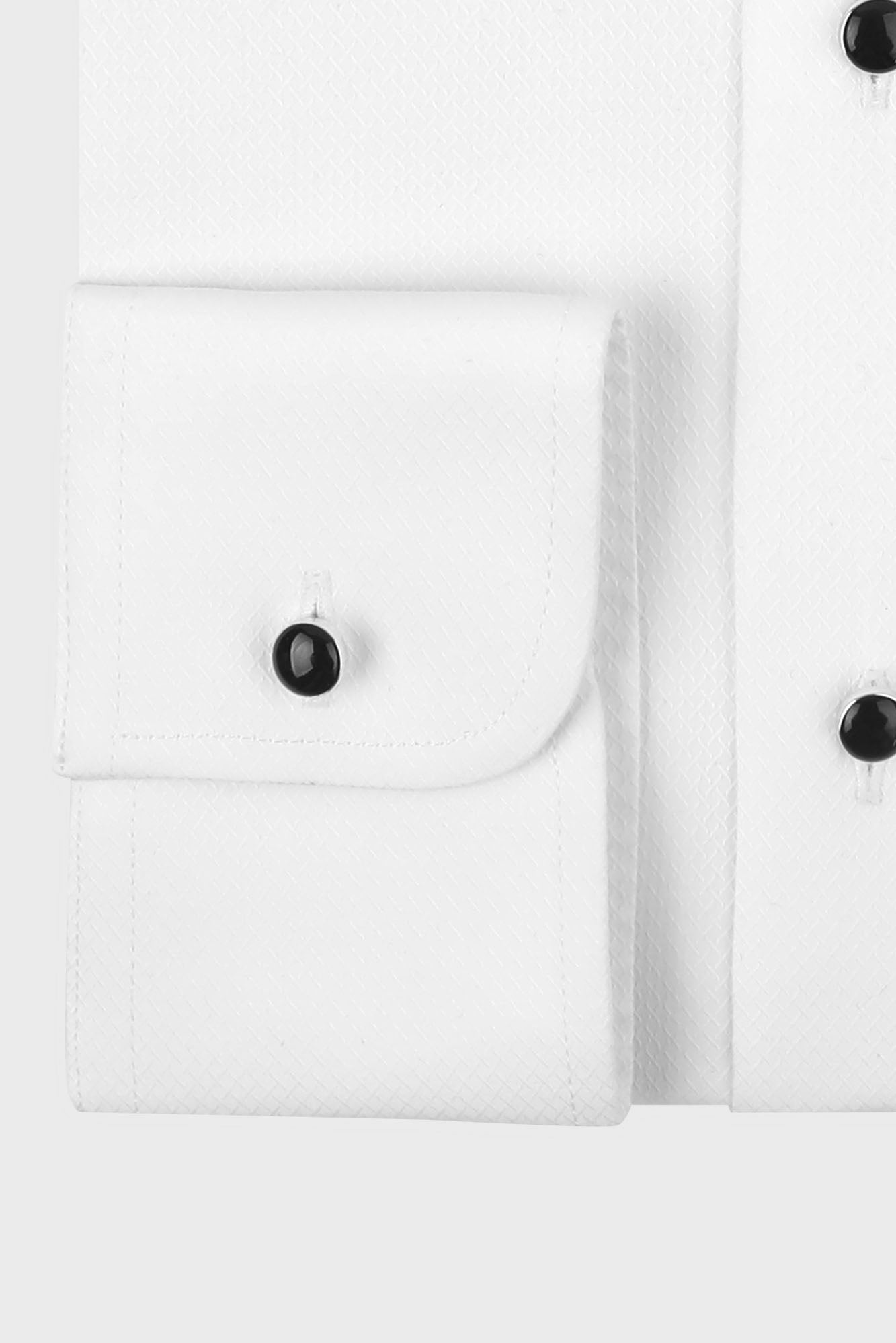 White Dobby Tuxedo Shirt - Regular Fit