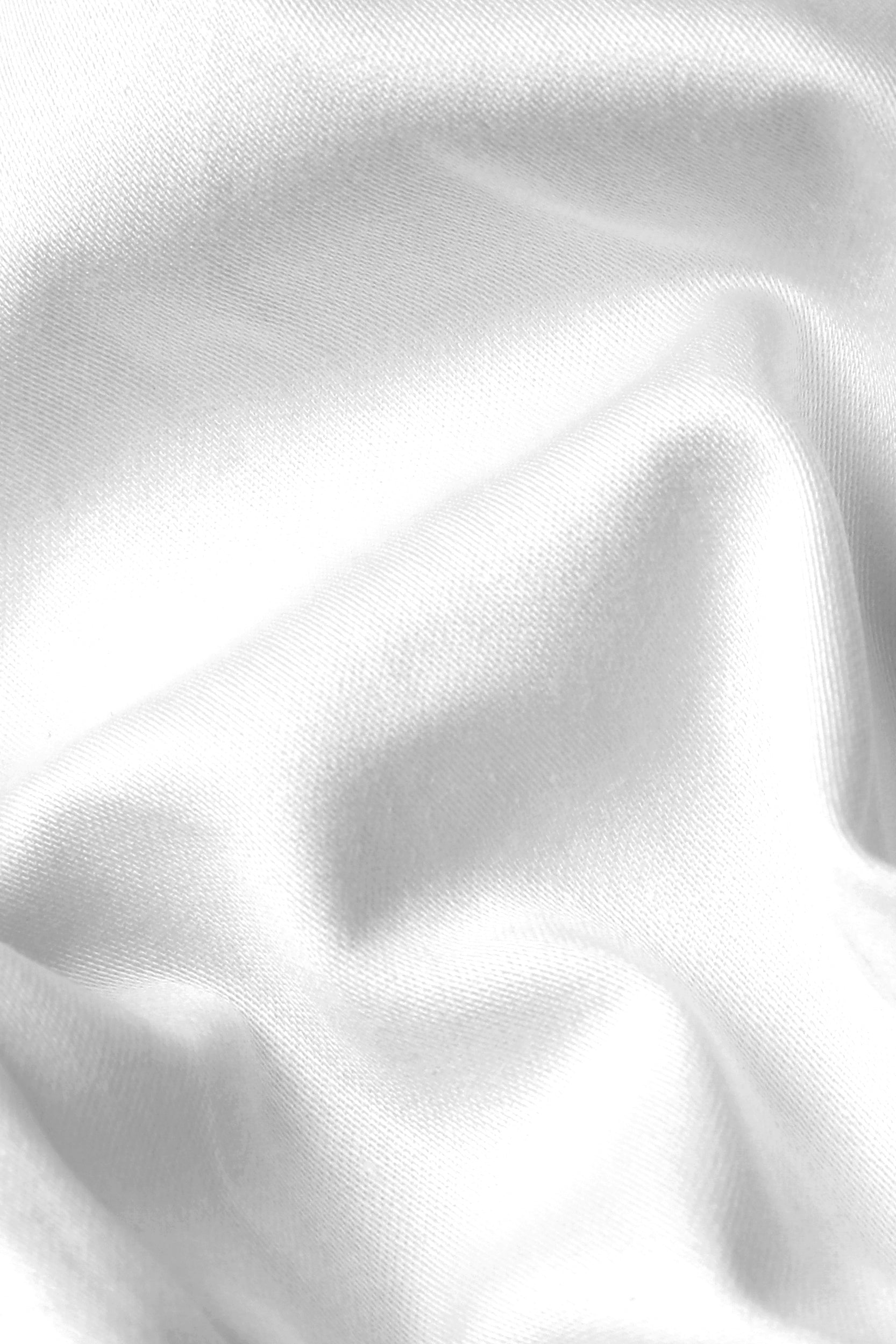 White Satin Twill Shirt - Slim Fit
