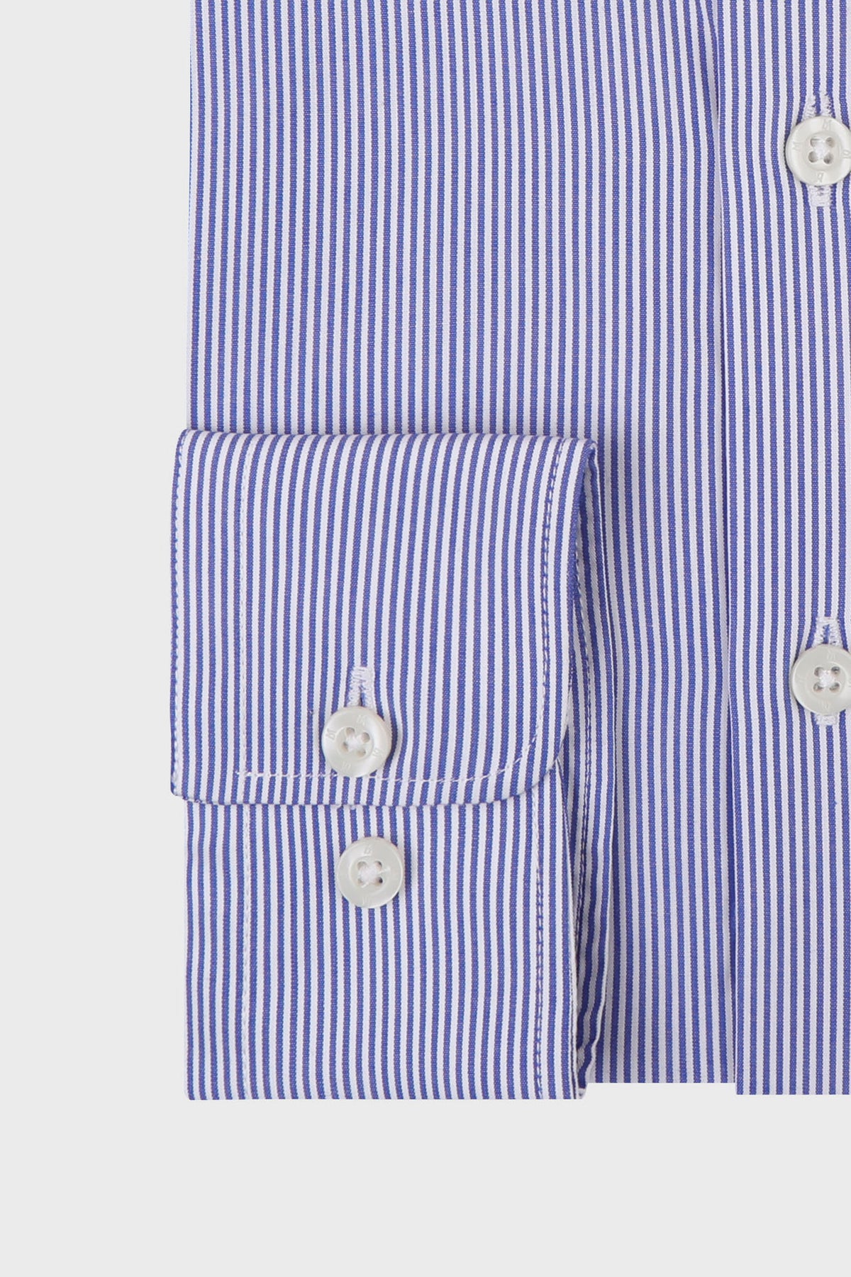 Blue Striped Poplin Non-Iron Shirt - Slim Fit