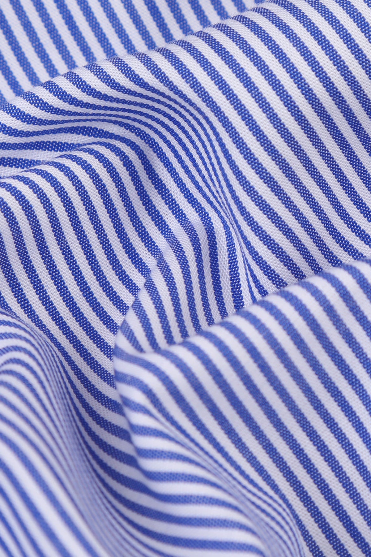 Blue Striped Poplin Non-Iron Shirt - Slim Fit