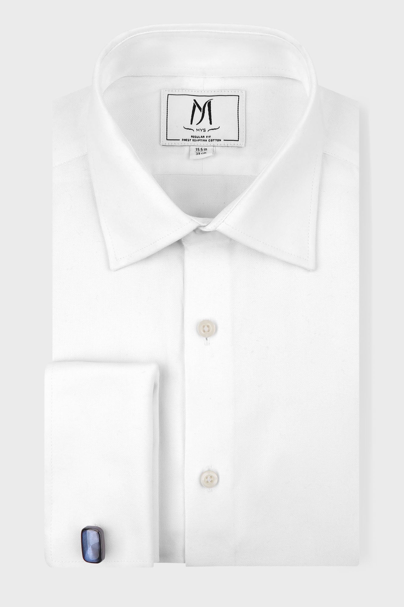 White Royal Oxford Double Cuff Shirt - Regular Fit