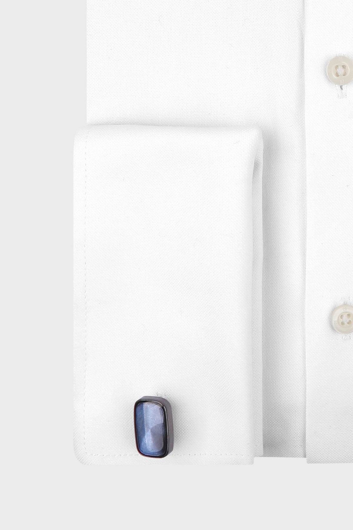 White Royal Oxford Double Cuff Shirt - Slim Fit