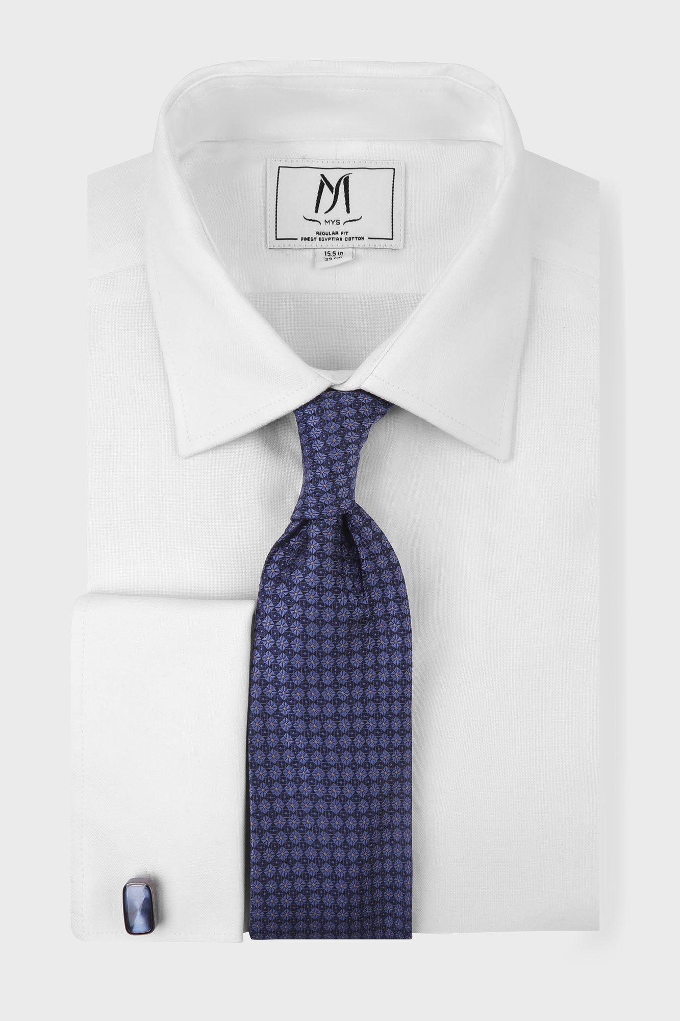White Royal Oxford Double Cuff Shirt - Regular Fit