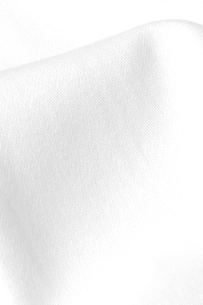White Satin Twill Double Cuff Shirt - Regular Fit