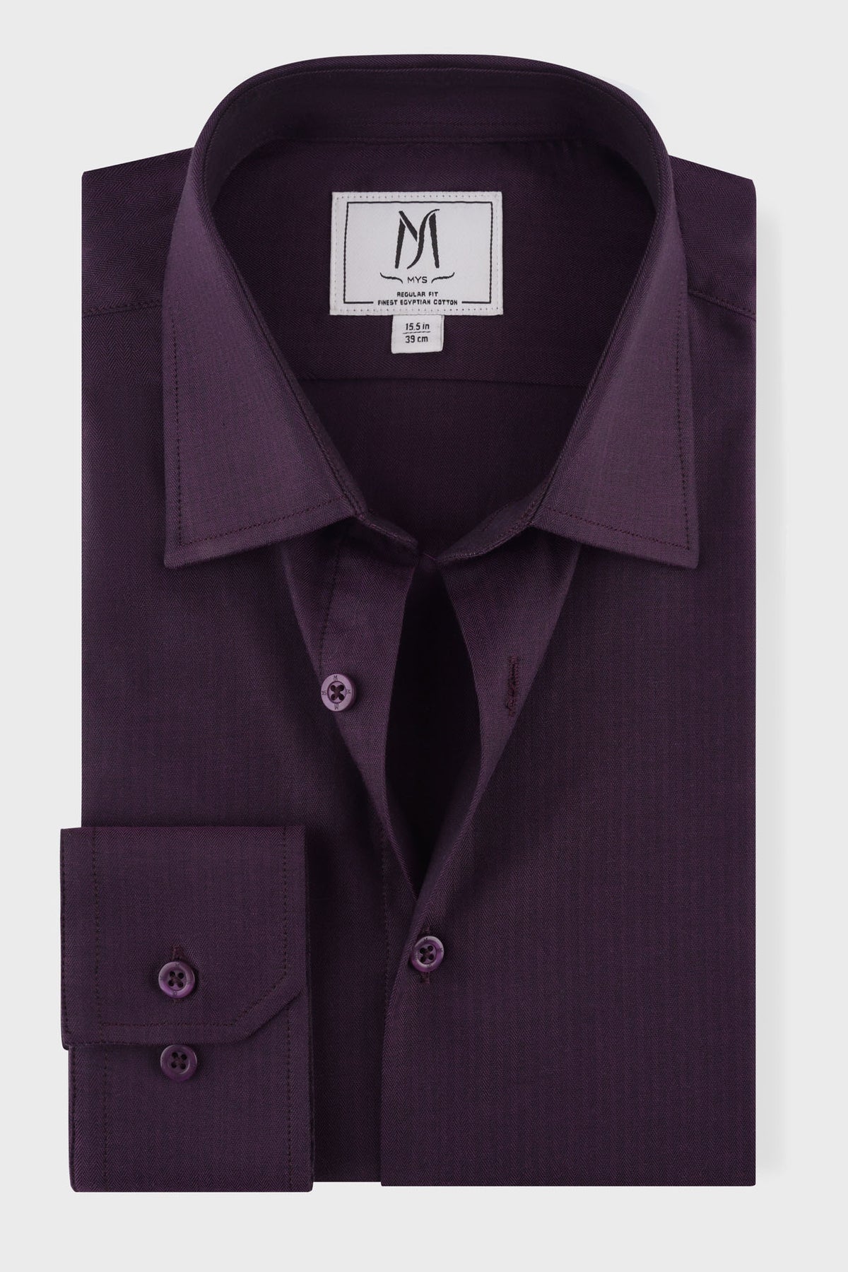 Purple Herringbone Shirt - Regular Fit