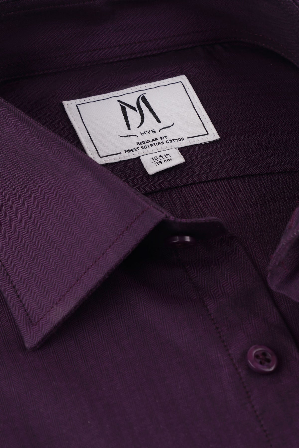 Purple Herringbone Shirt - Regular Fit