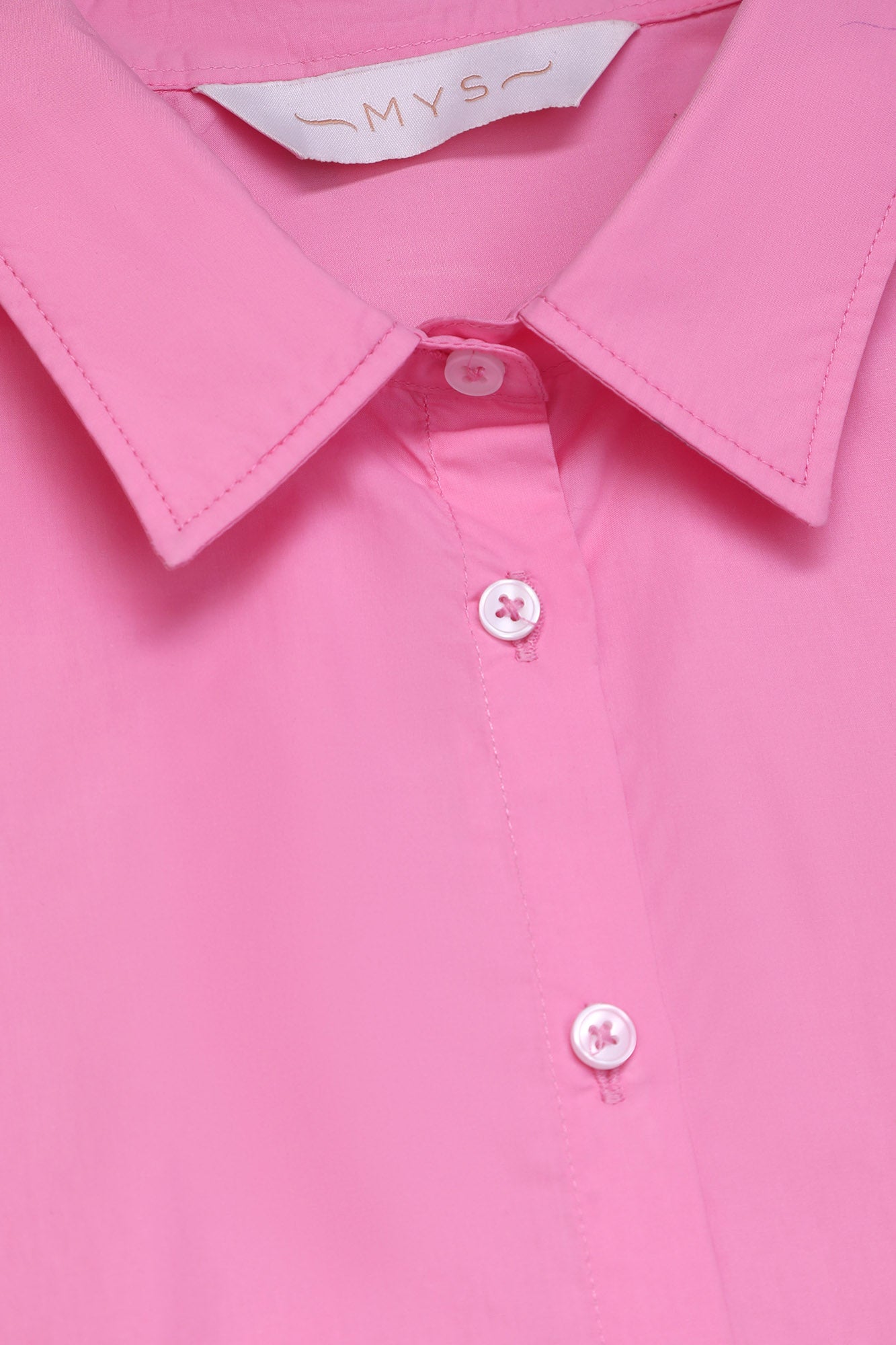 Pink Oversized Hem Tie Shirt