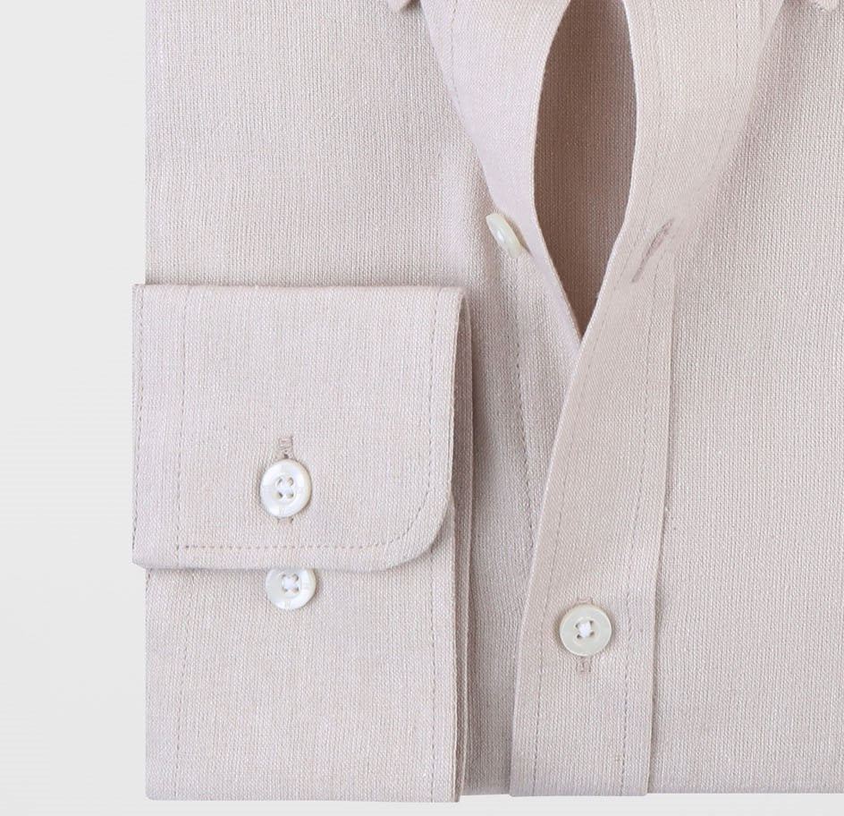 Beige Cotton Linen Shirt