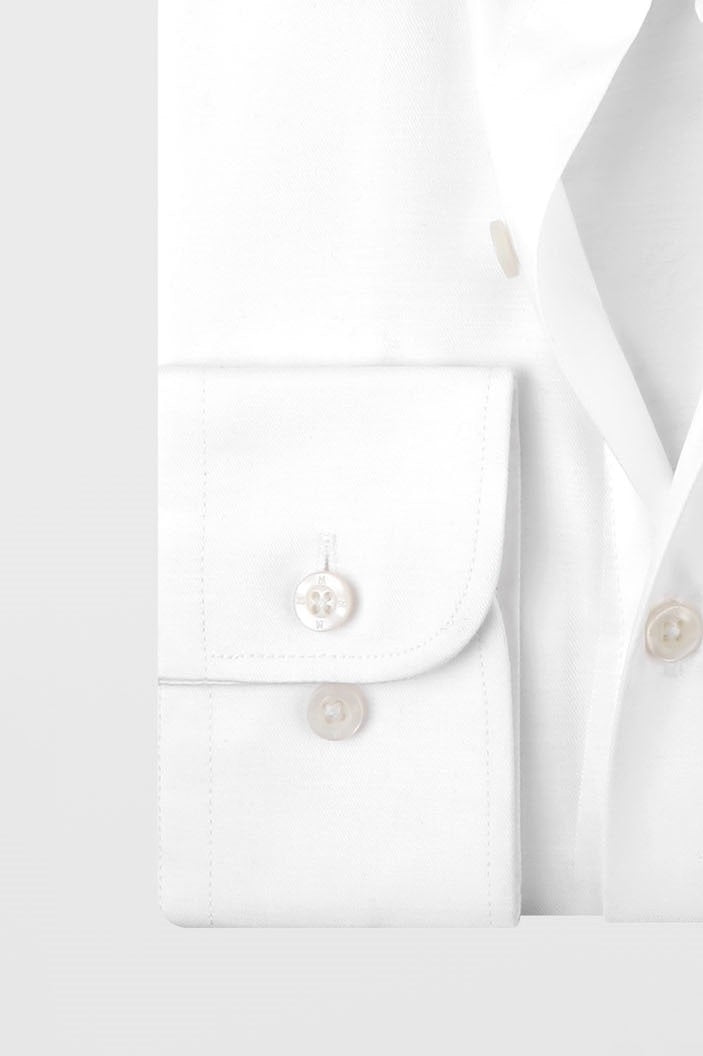 White Twill Tencel Shirt - Regular Fit