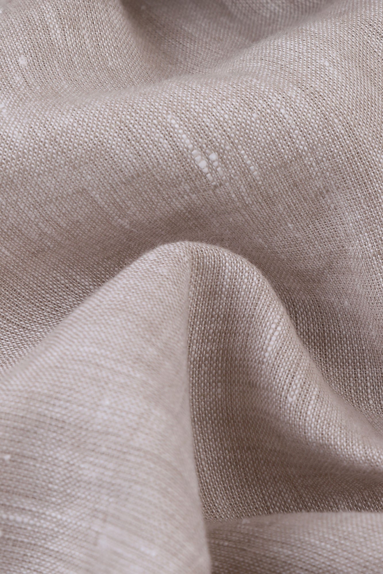 Beige Pure Linen Cutaway Shirt