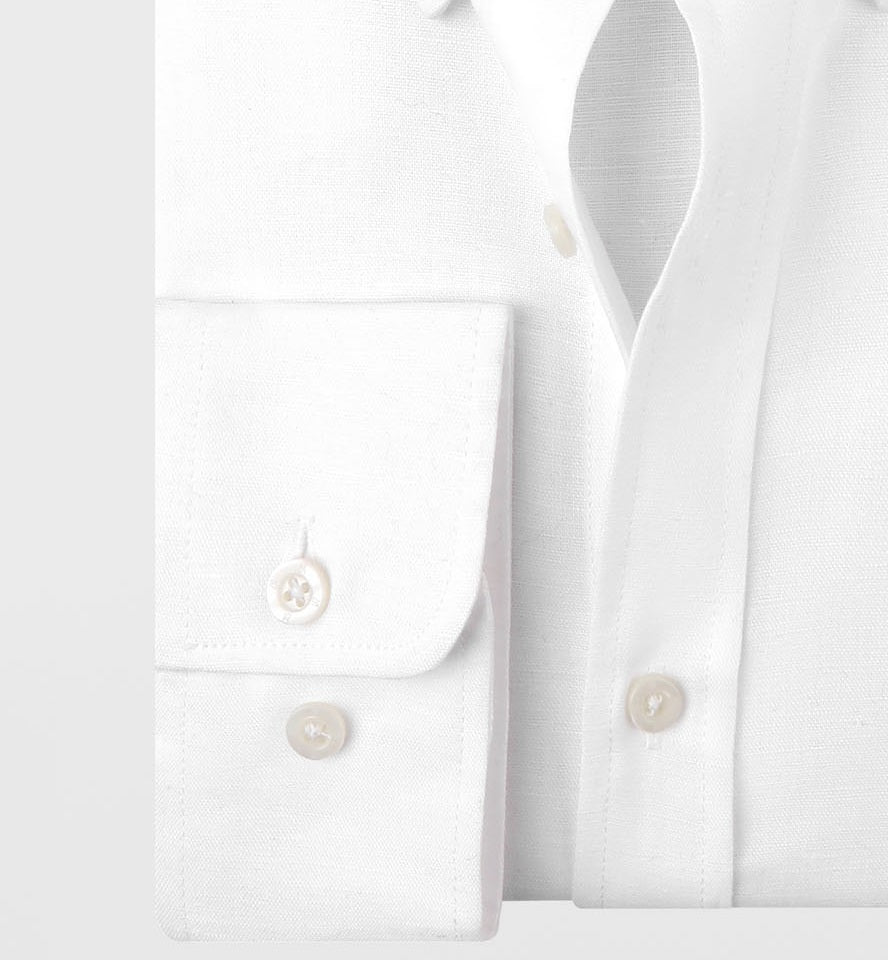 White Cotton Linen Shirt