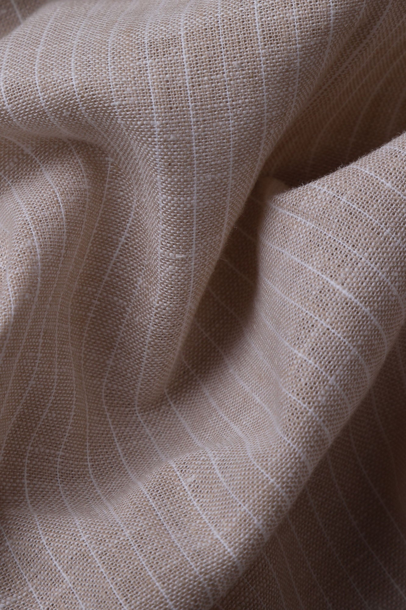 White Pin Stripe Linen Cotton Revere Shirt