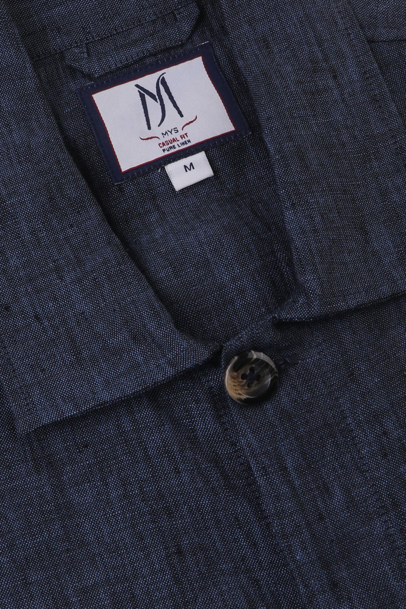 Navy Pure Linen Overshirt