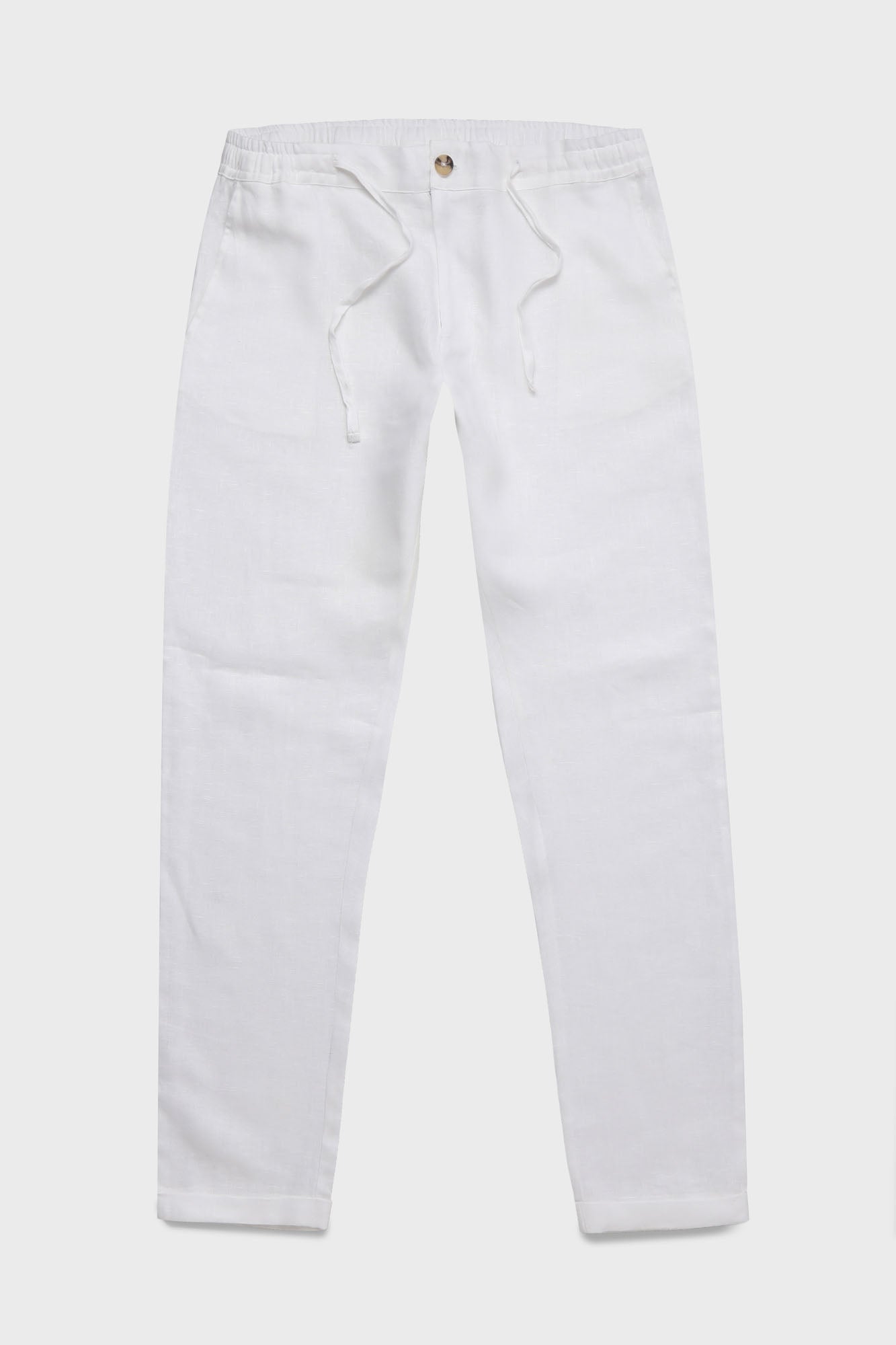 White Pure Linen Pants