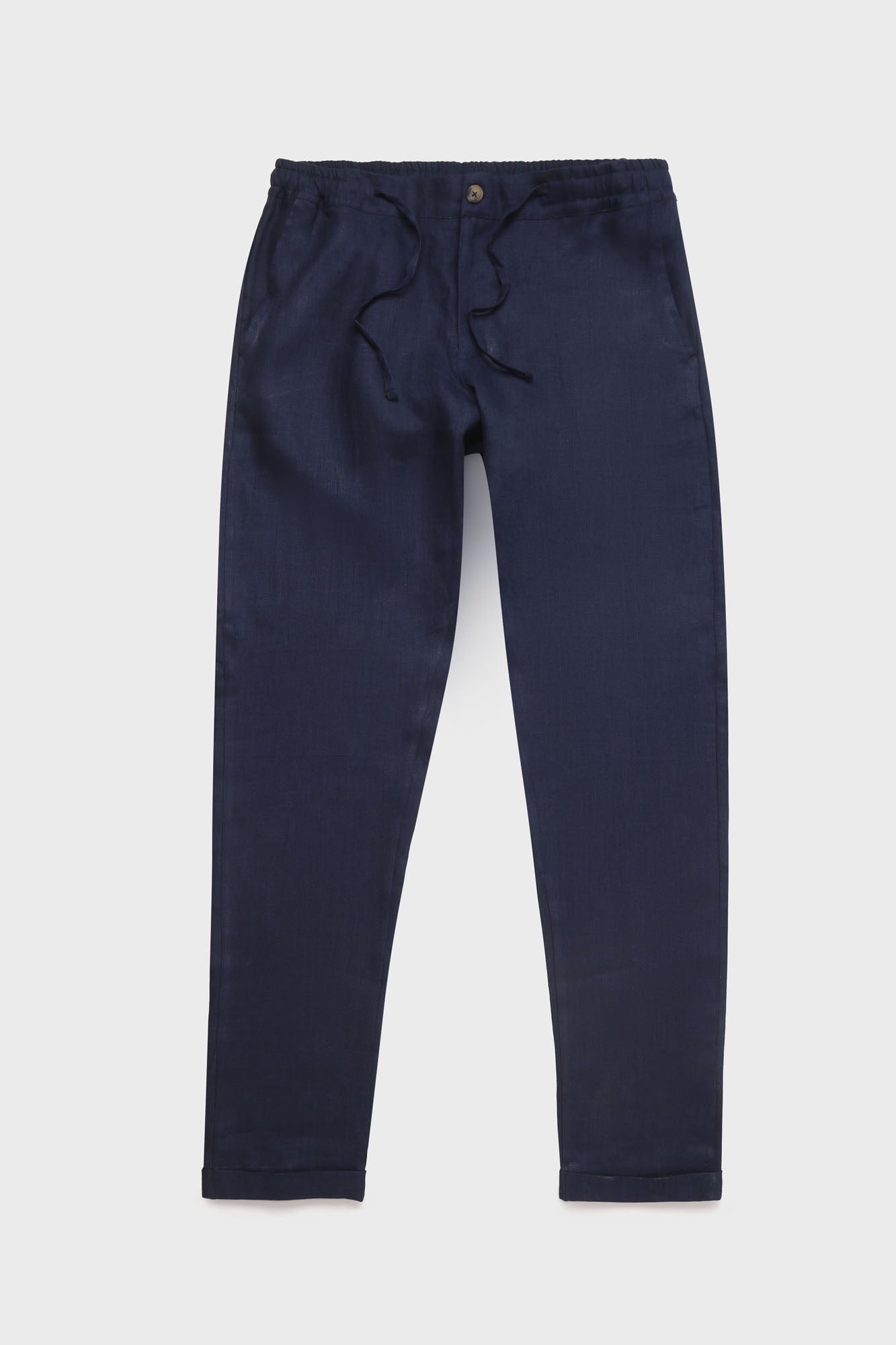 Navy Pure Linen Pants