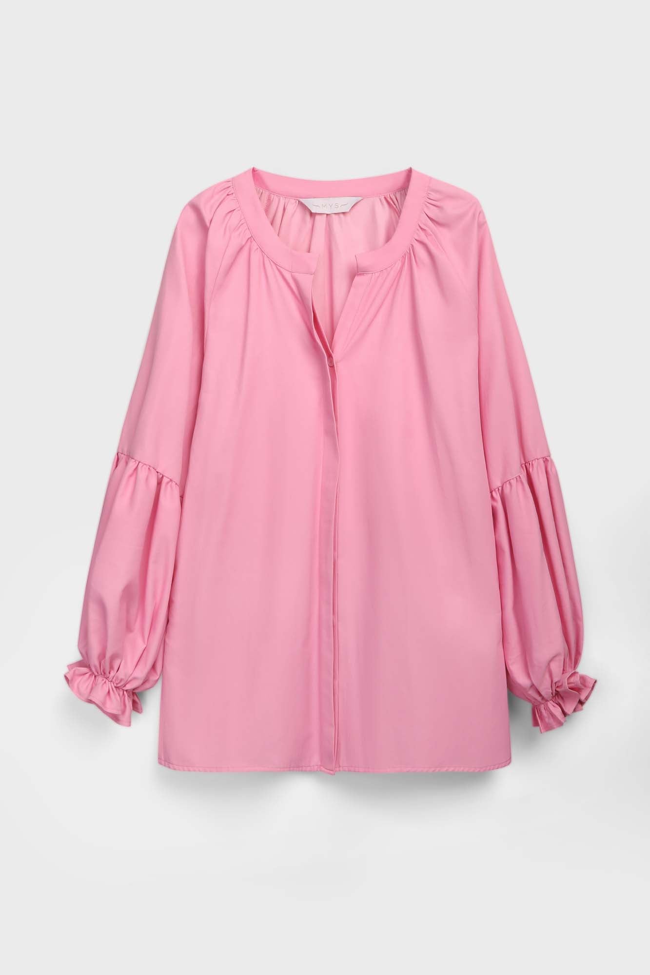 Pink Puff Sleeve Blouse