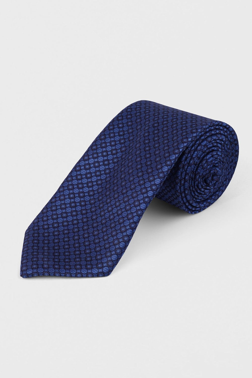 Blue Geometric Tie Set