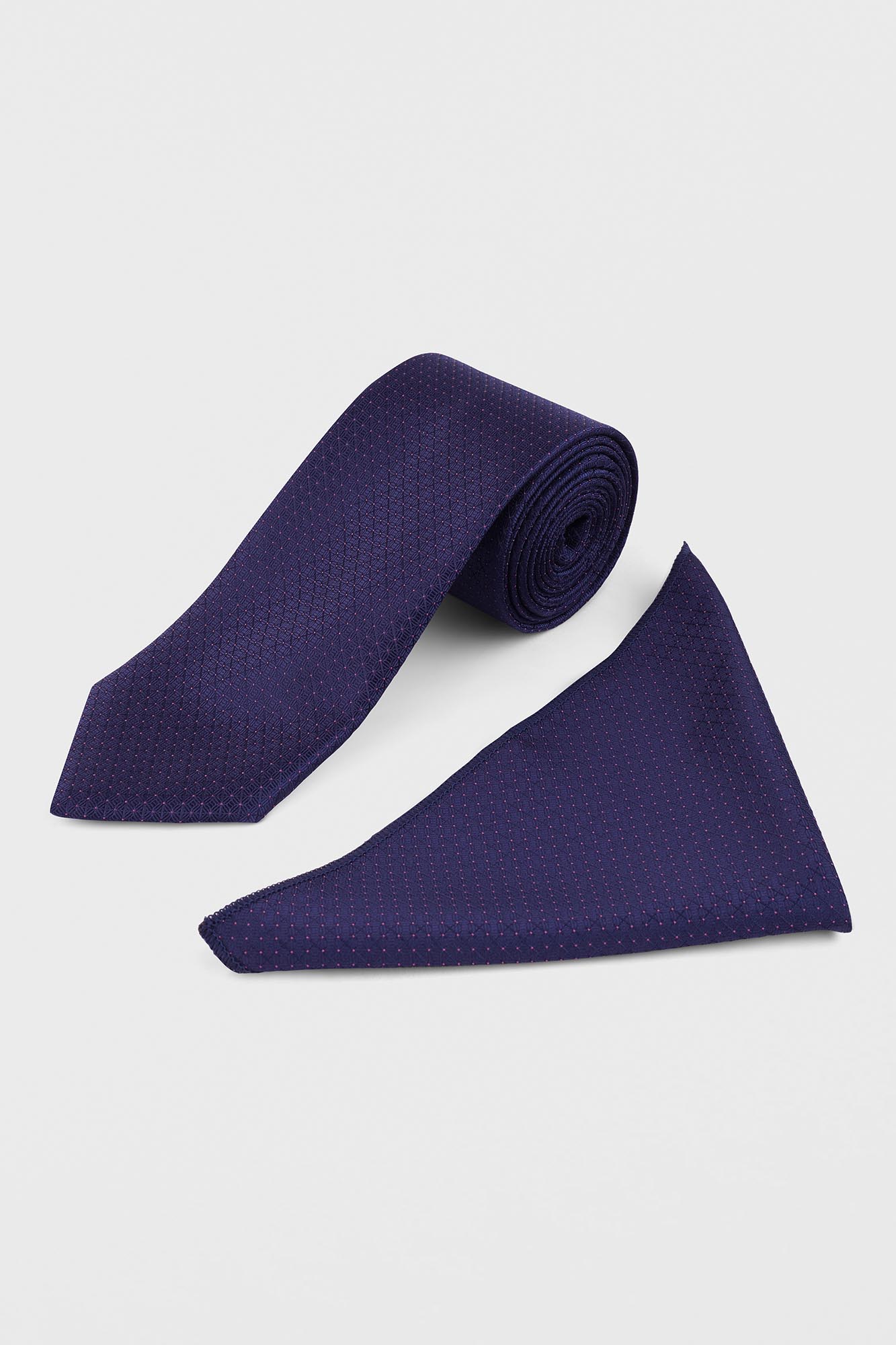 Blue Textured Tie Set