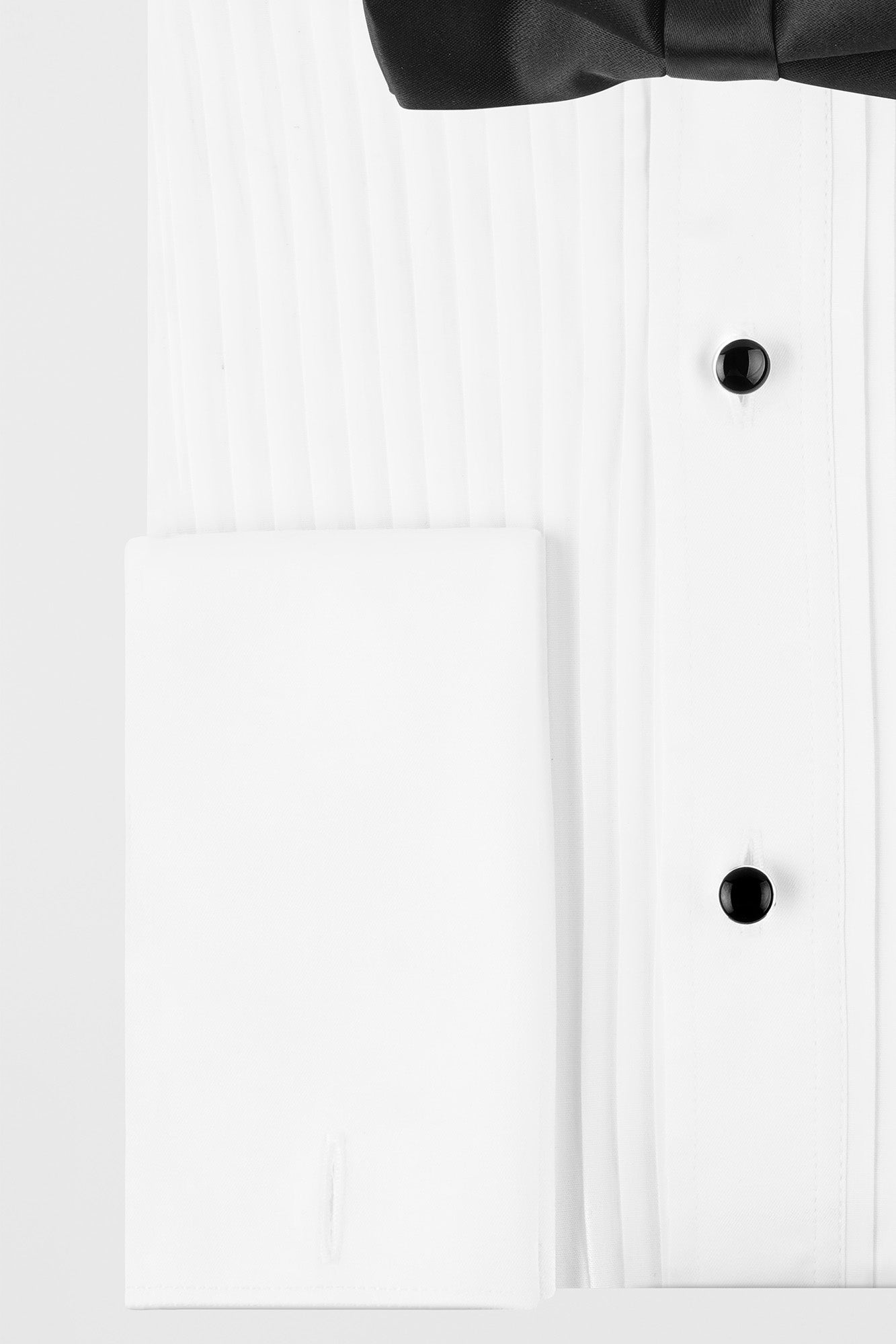 White Pleated Tuxedo Shirt - Regular Fit