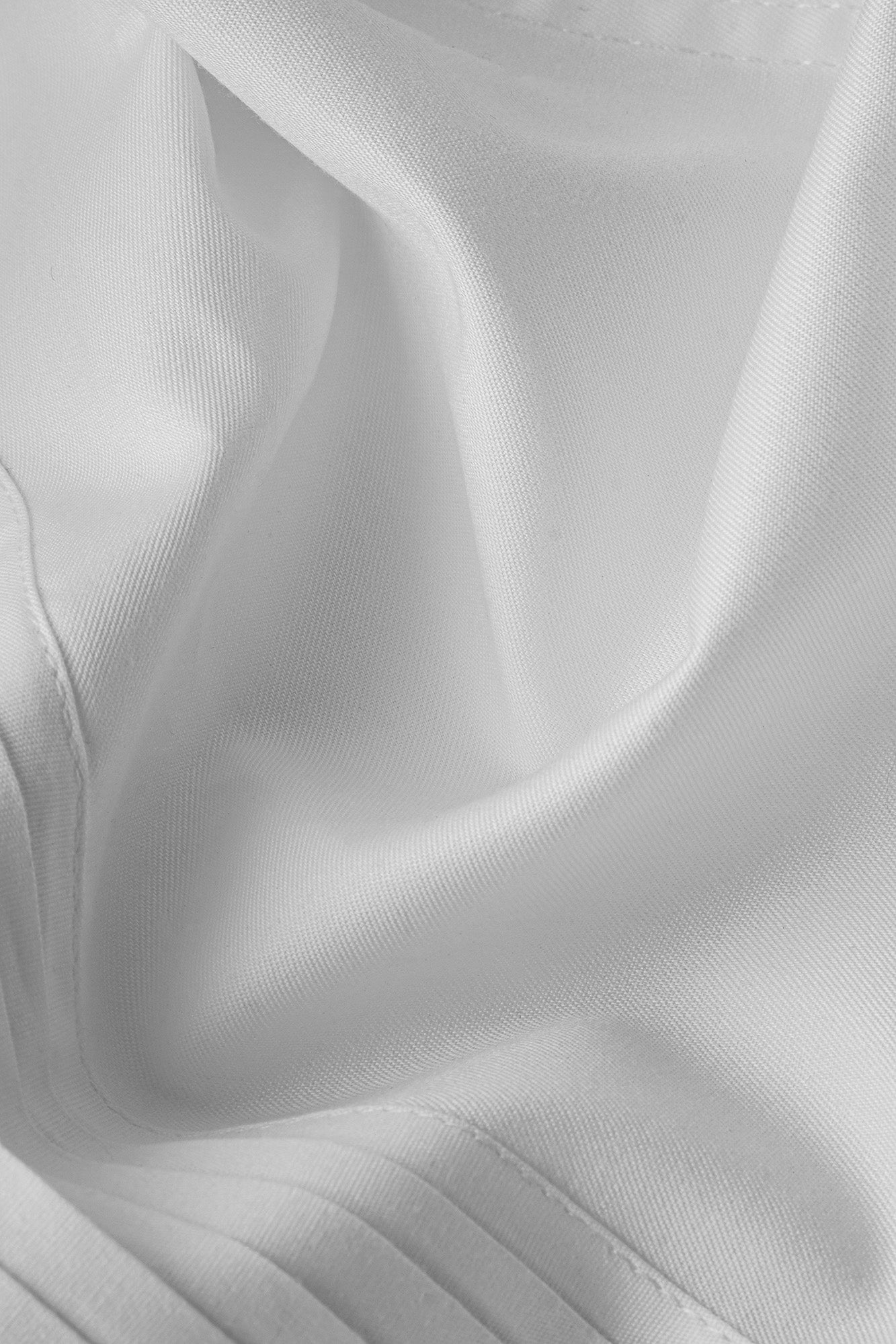 White Pleated Tuxedo Shirt - Slim Fit