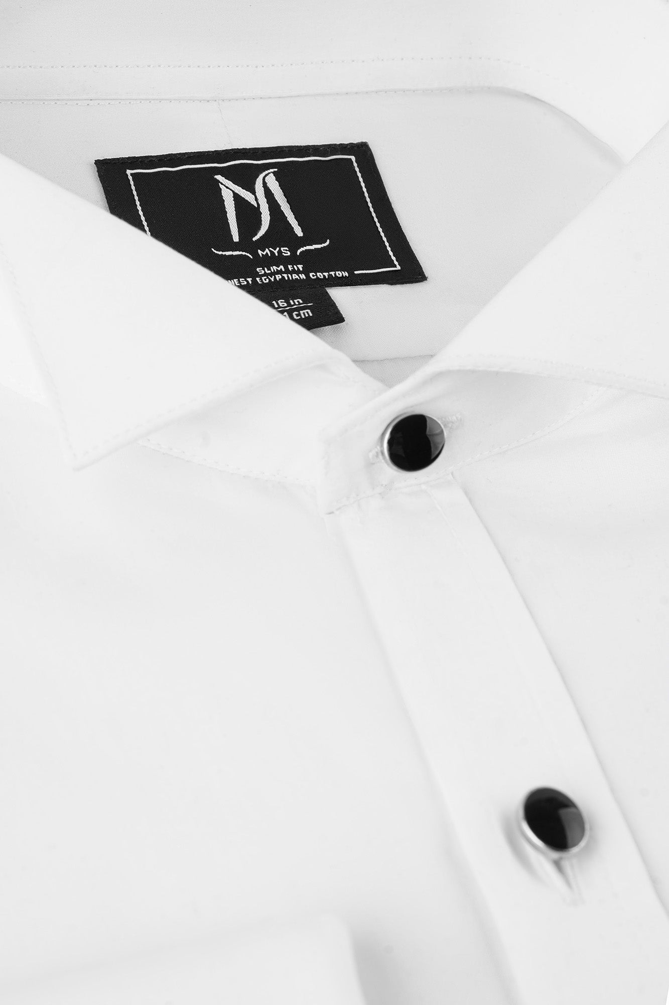 White Twill Tuxedo Shirt - Slim Fit