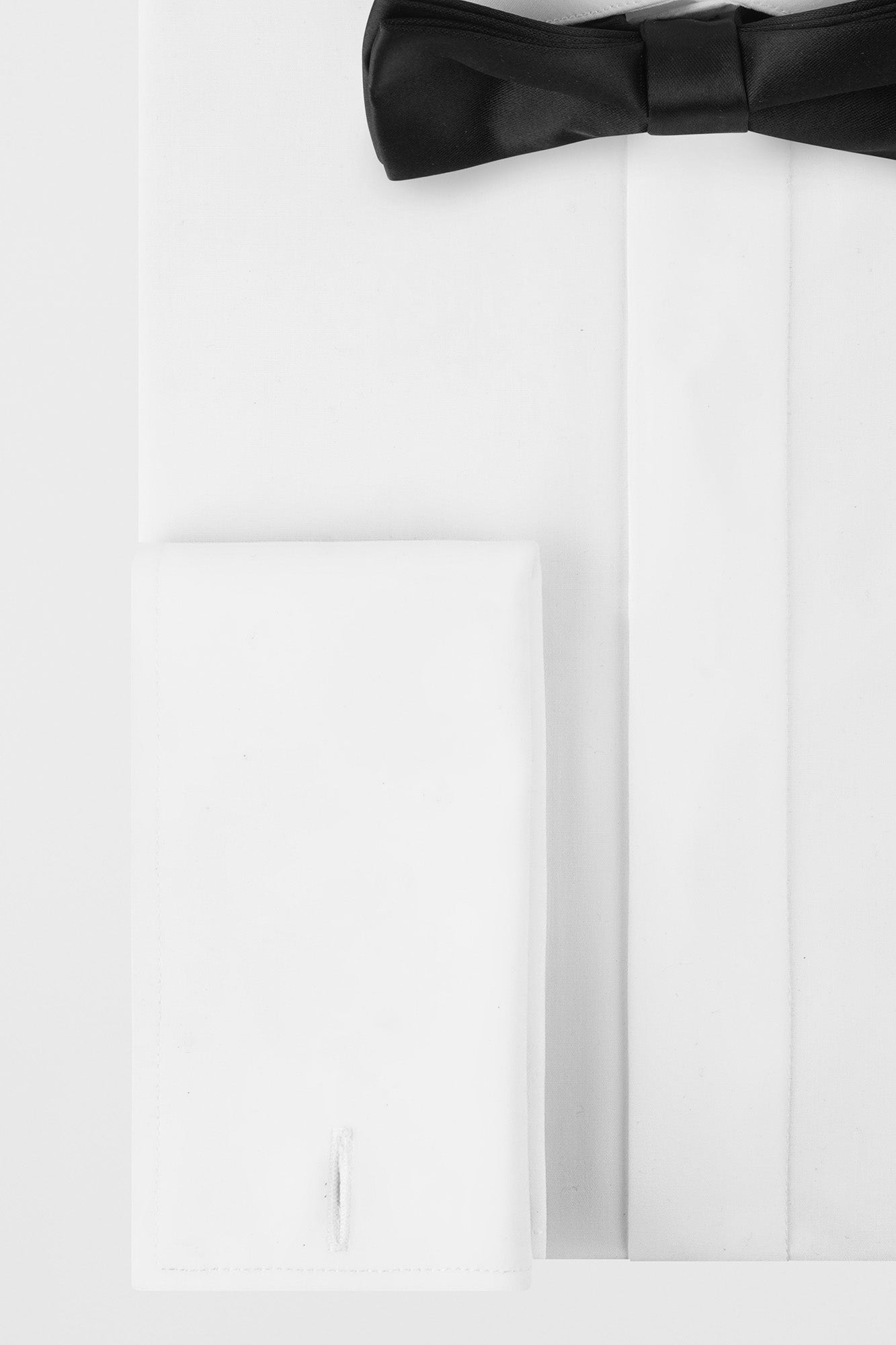 White Hidden Placket Tuxedo Stretch Shirt - Regular Fit