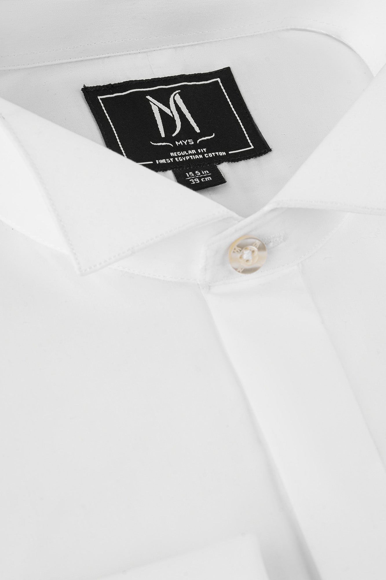 White Hidden Placket Tuxedo Stretch Shirt - Regular Fit