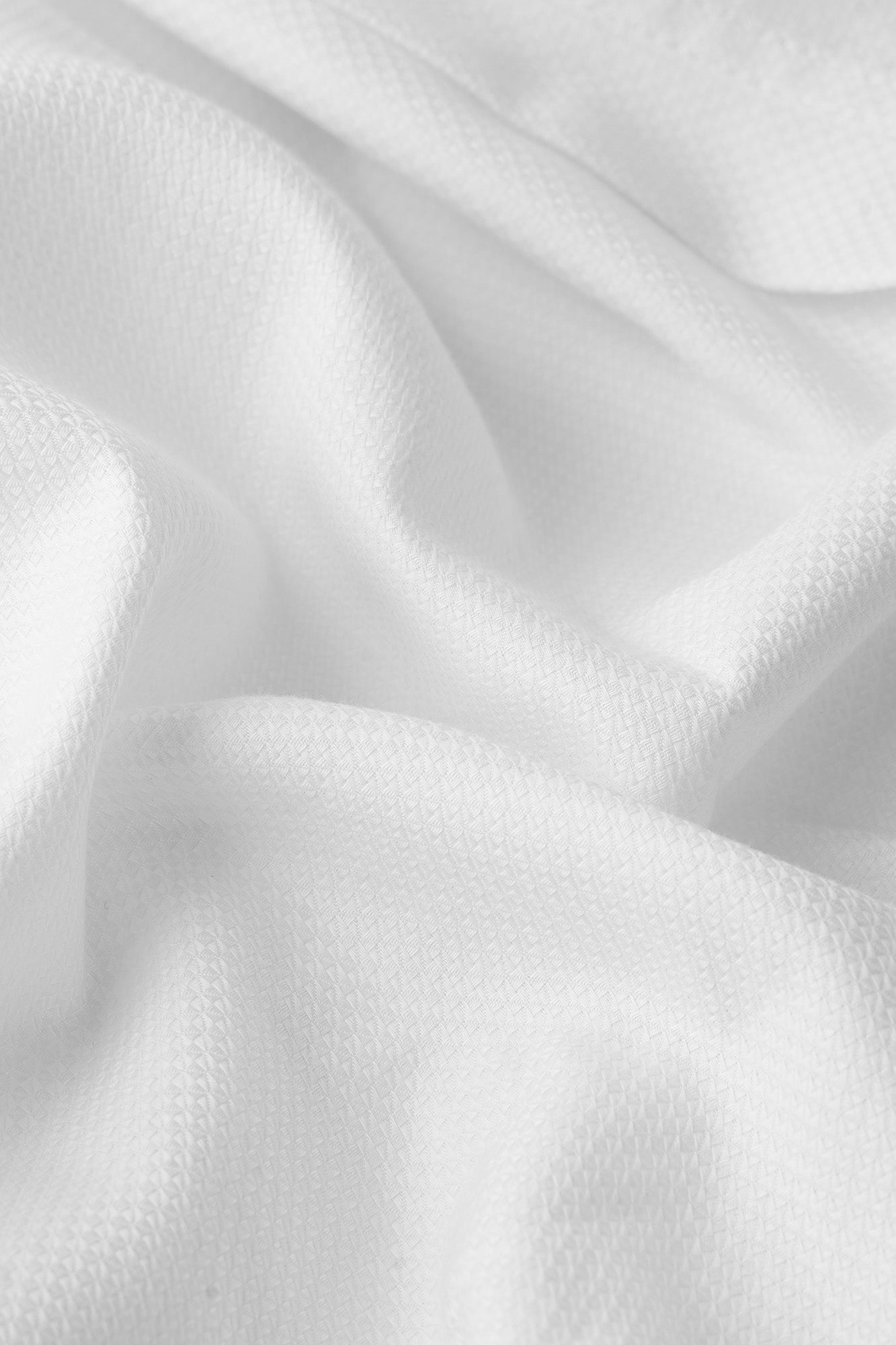 White Dobby Tuxedo Shirt - Regular Fit