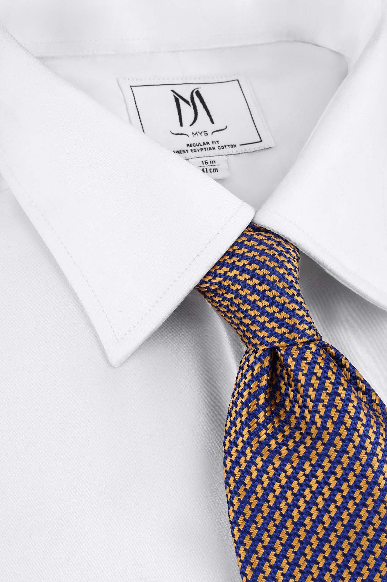 White Twill Double Cuff Shirt - Regular Fit