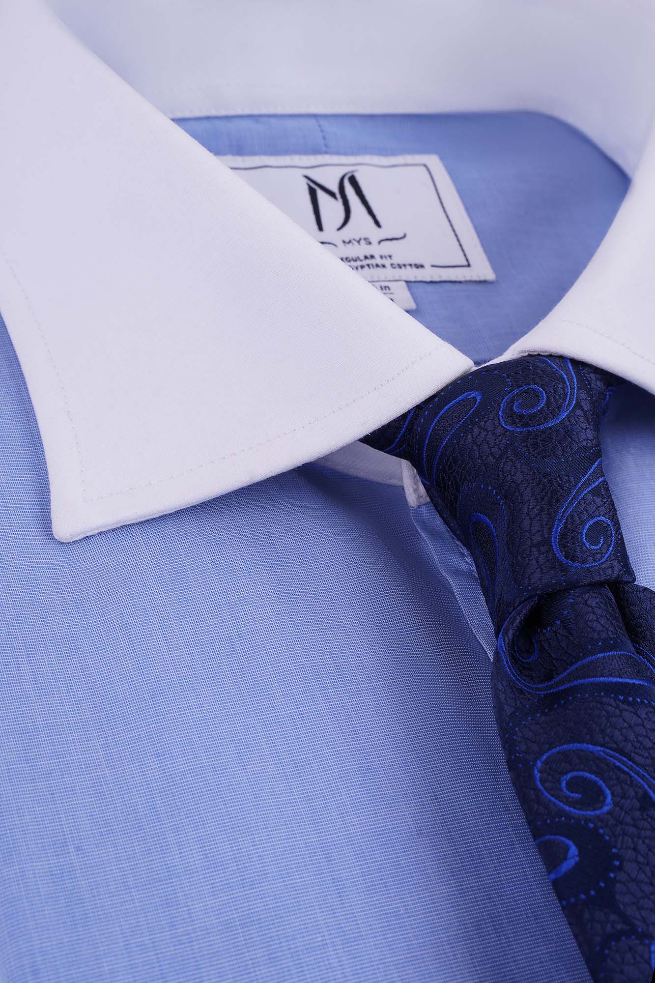 Blue Filafil Contrast Shirt - Regular Fit