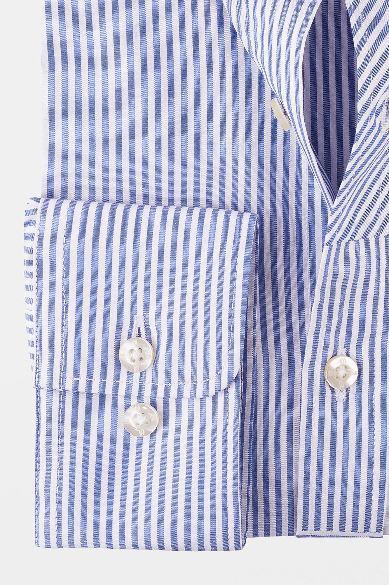 Blue Striped Patch-Work Shirt