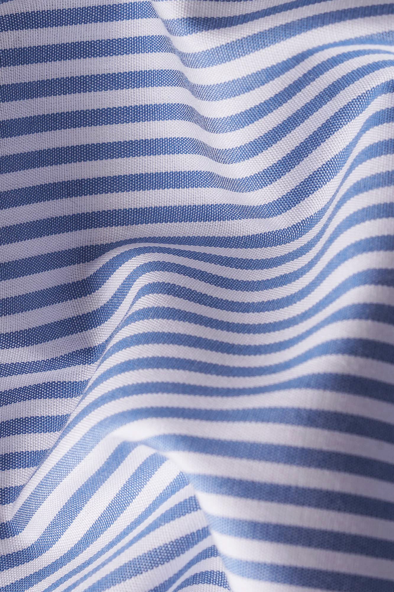 Blue Striped Patch-Work Shirt