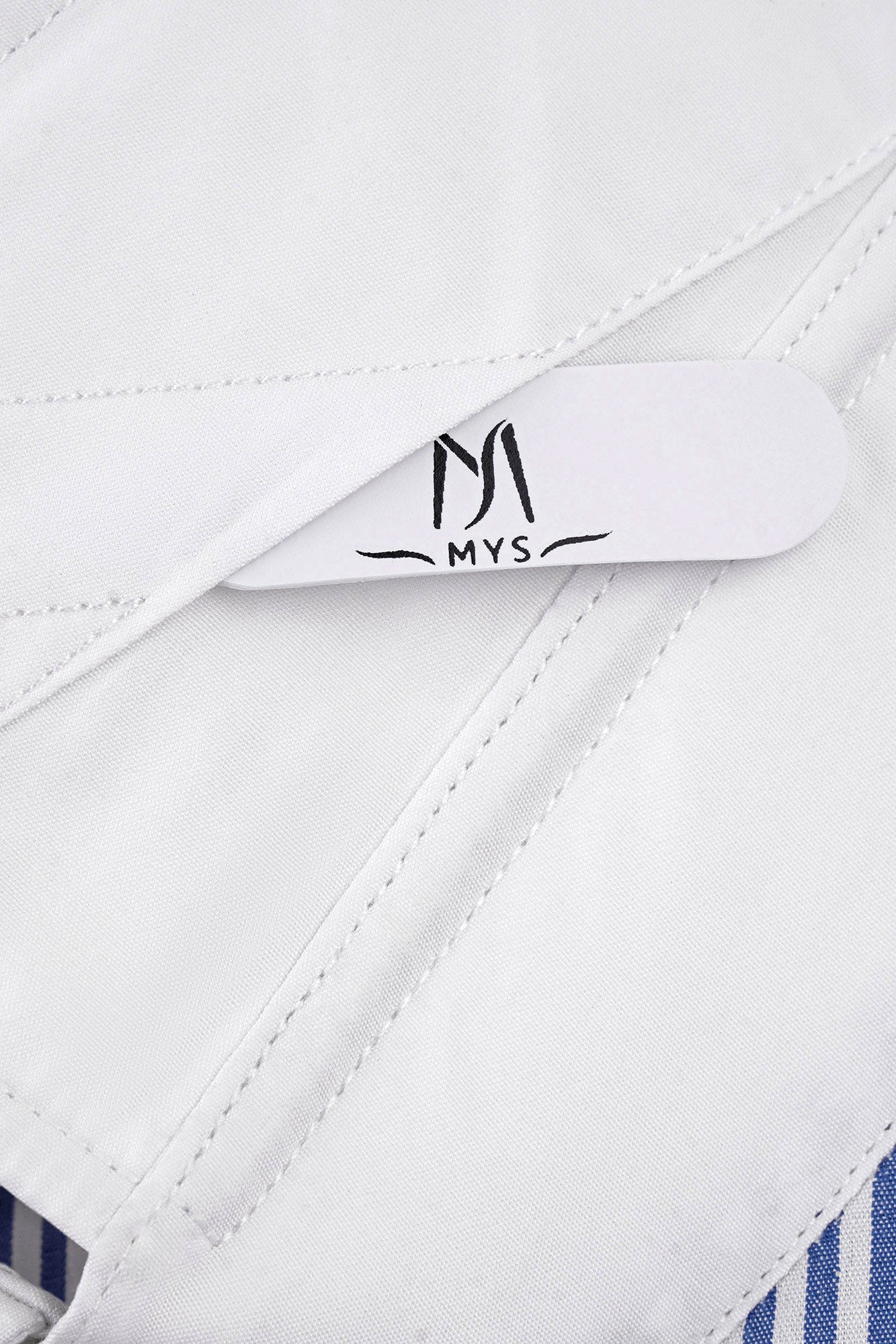 Blue Striped Poplin Contrast Shirt - Regular Fit