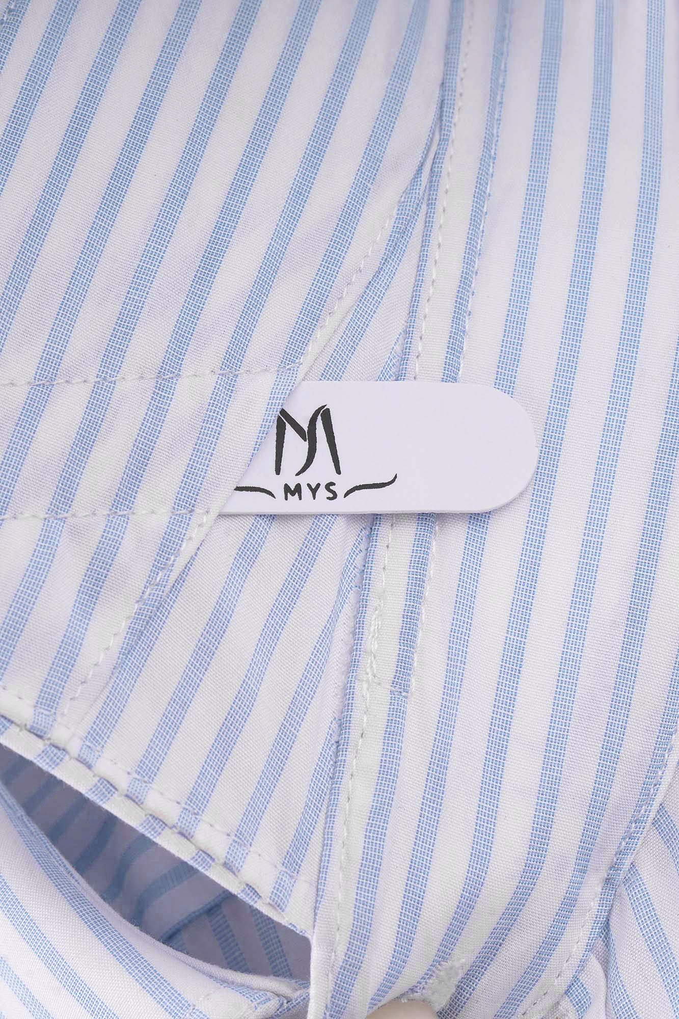 Light Blue Striped Poplin Shirt - Regular Fit