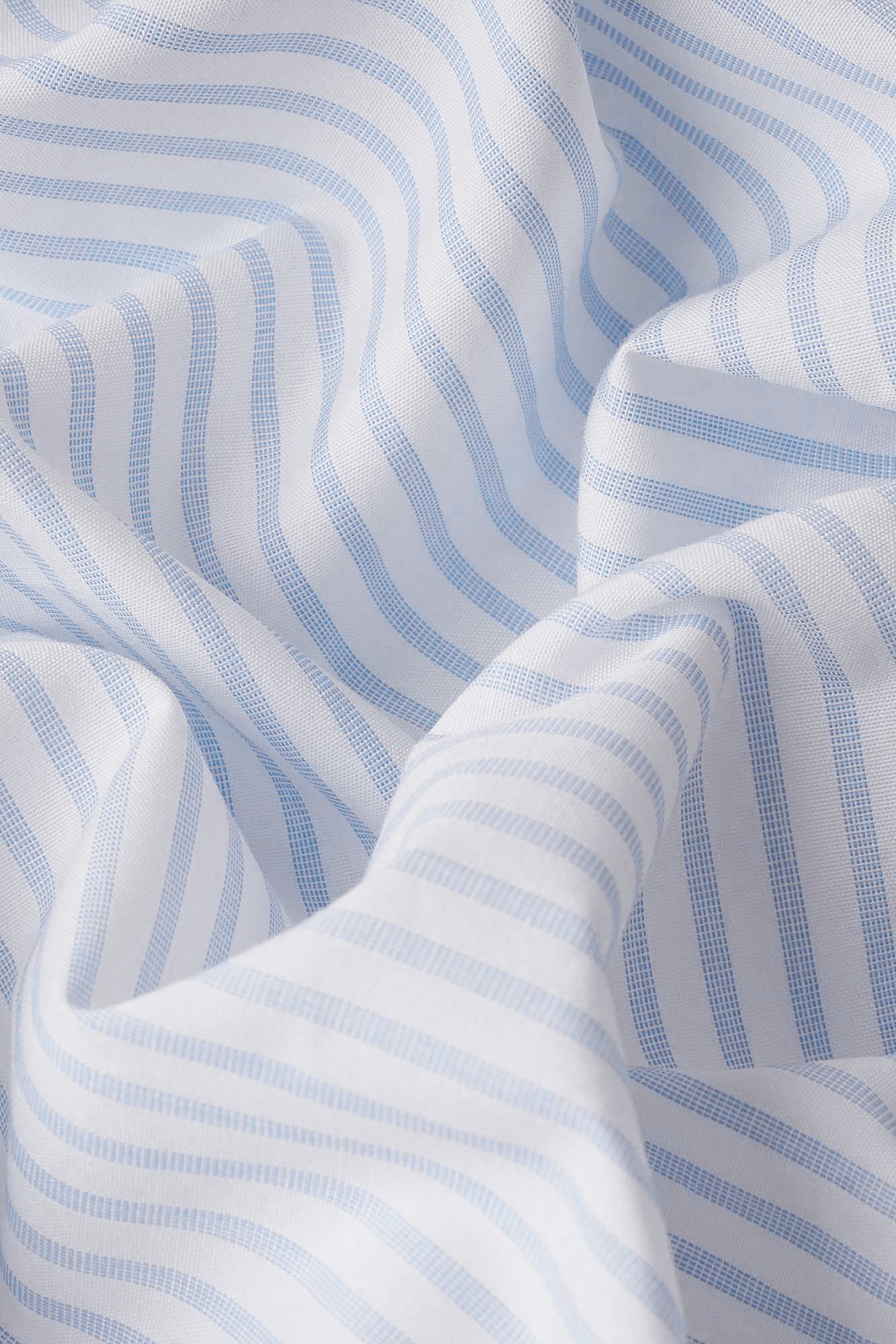 Light Blue Striped Poplin Shirt - Regular Fit