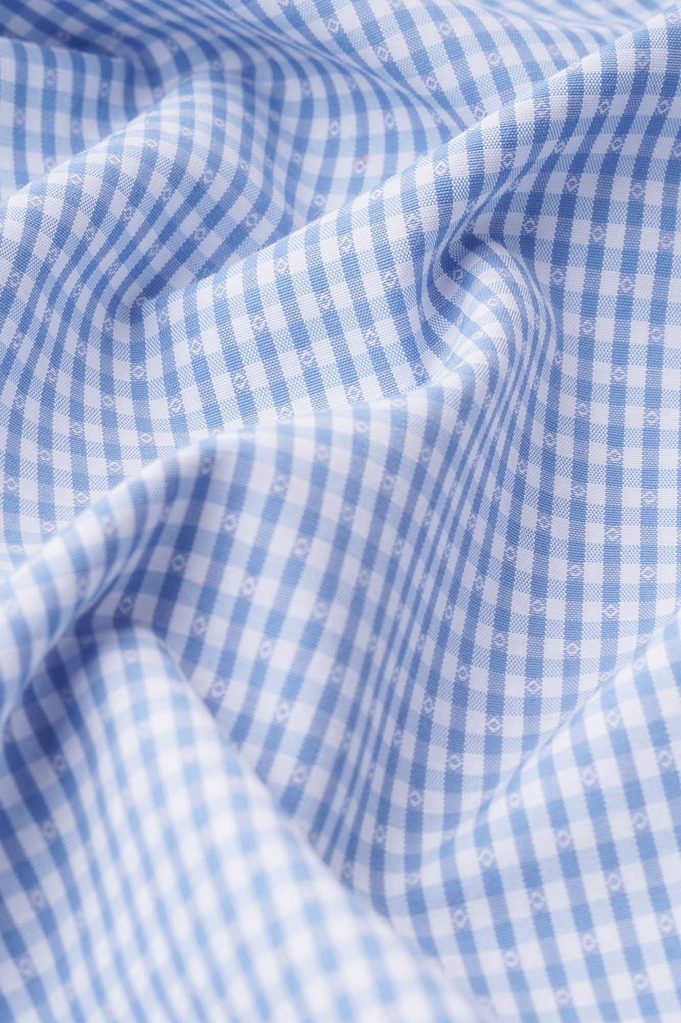 Light Blue Dobby Check Shirt