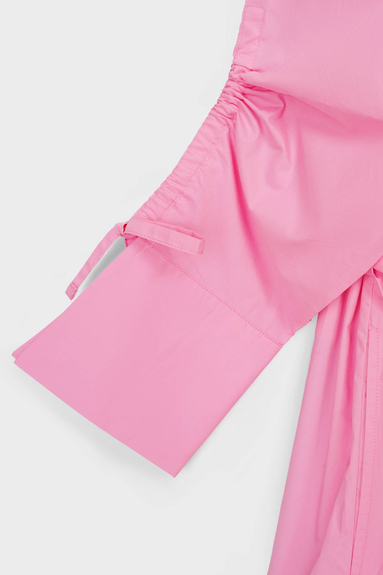 Pink Printed Poplin Long Shirt Dress