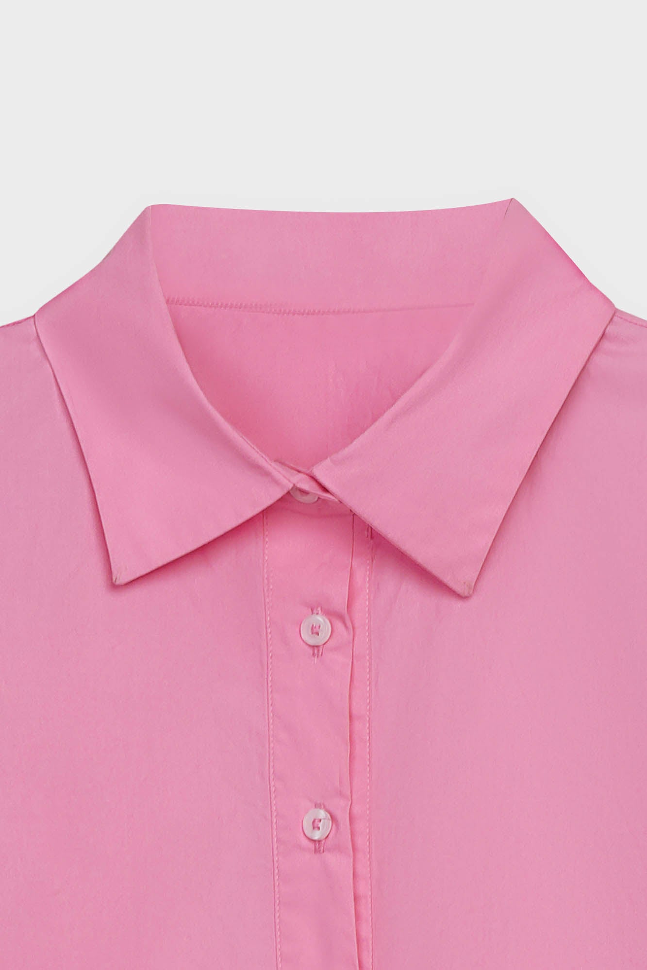 Pink Printed Poplin Short Shirt Dress