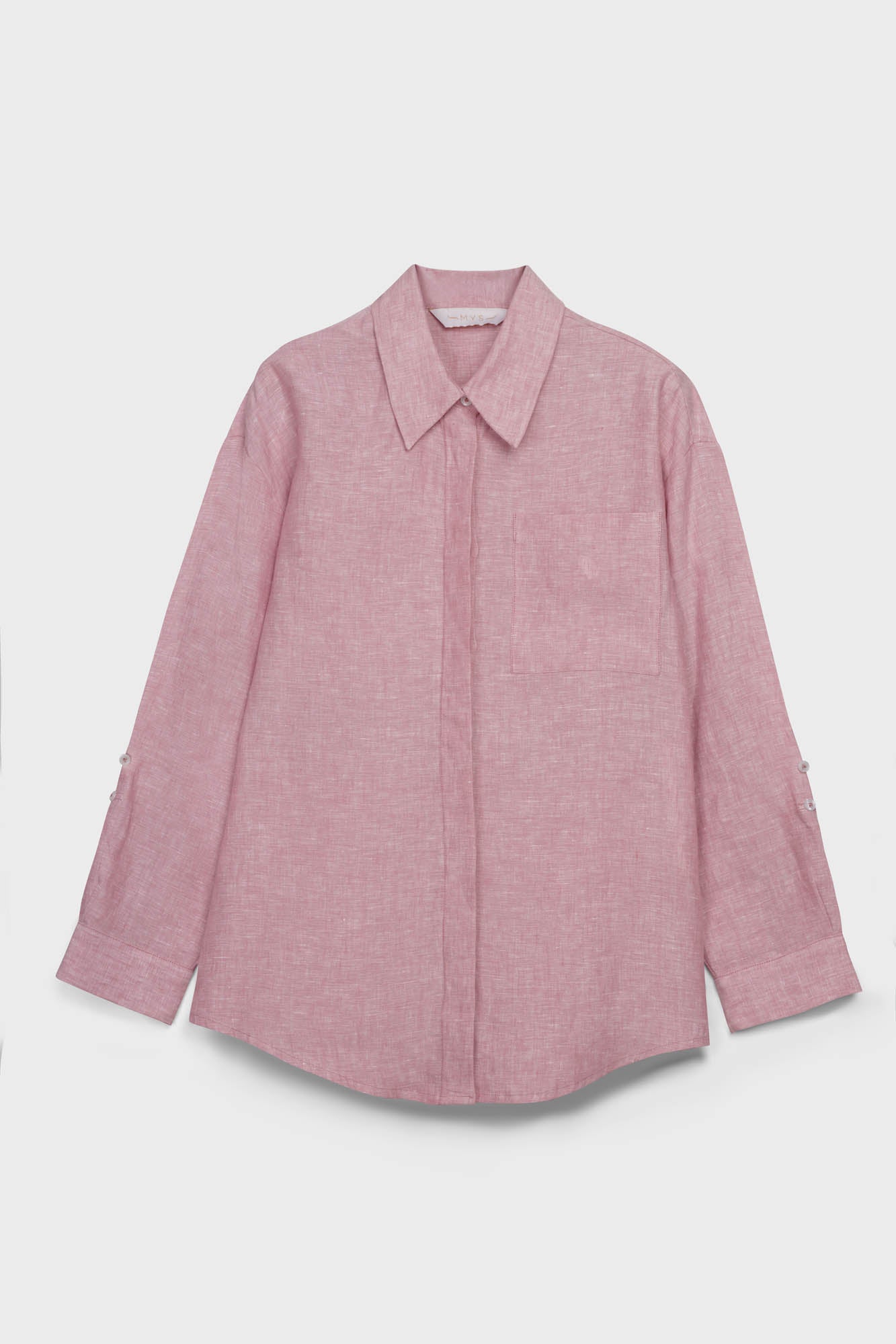 Pink Pure Linen Oversized Shirt