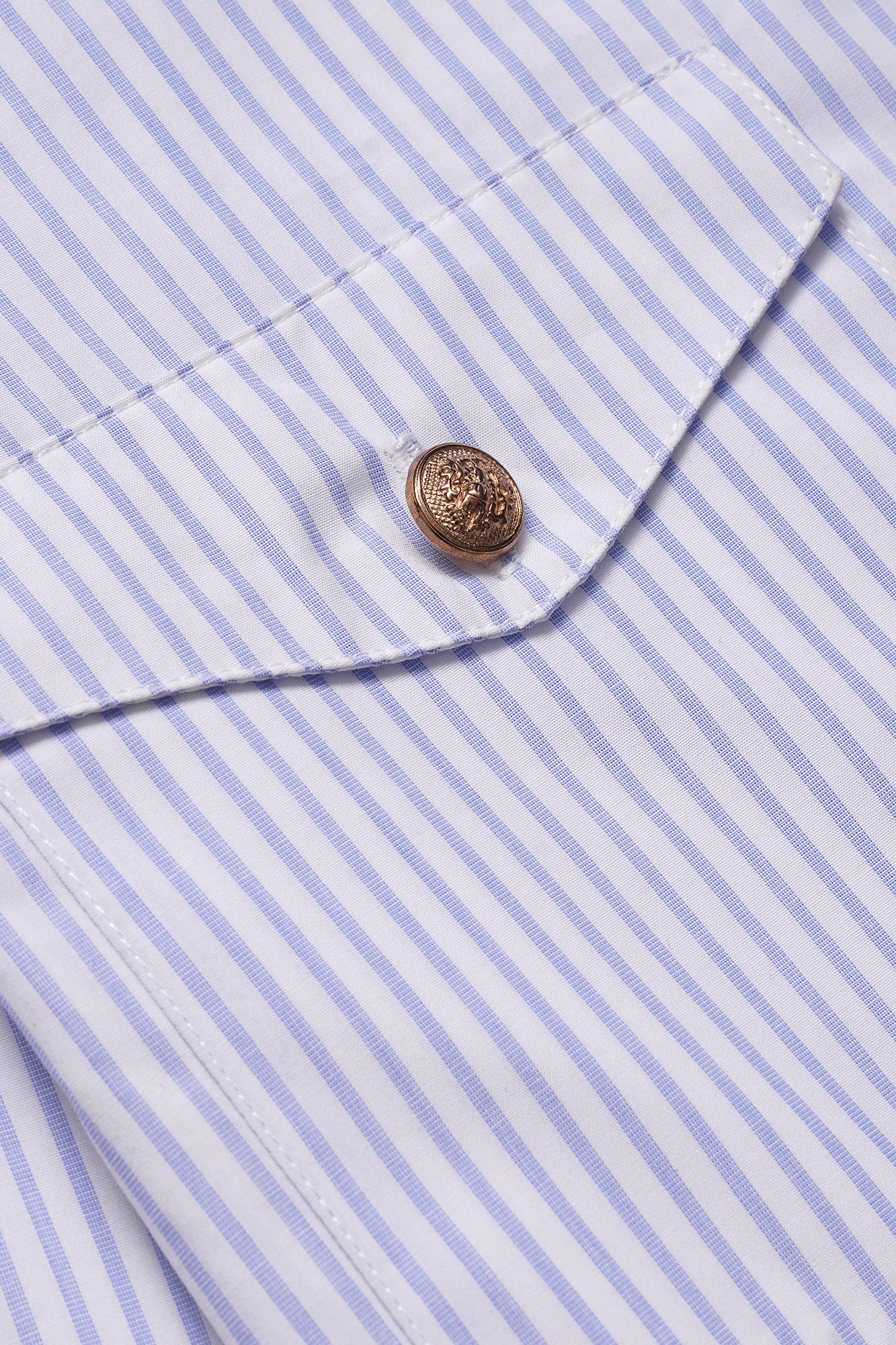 Light Blue Striped Poplin Contrast Shirt