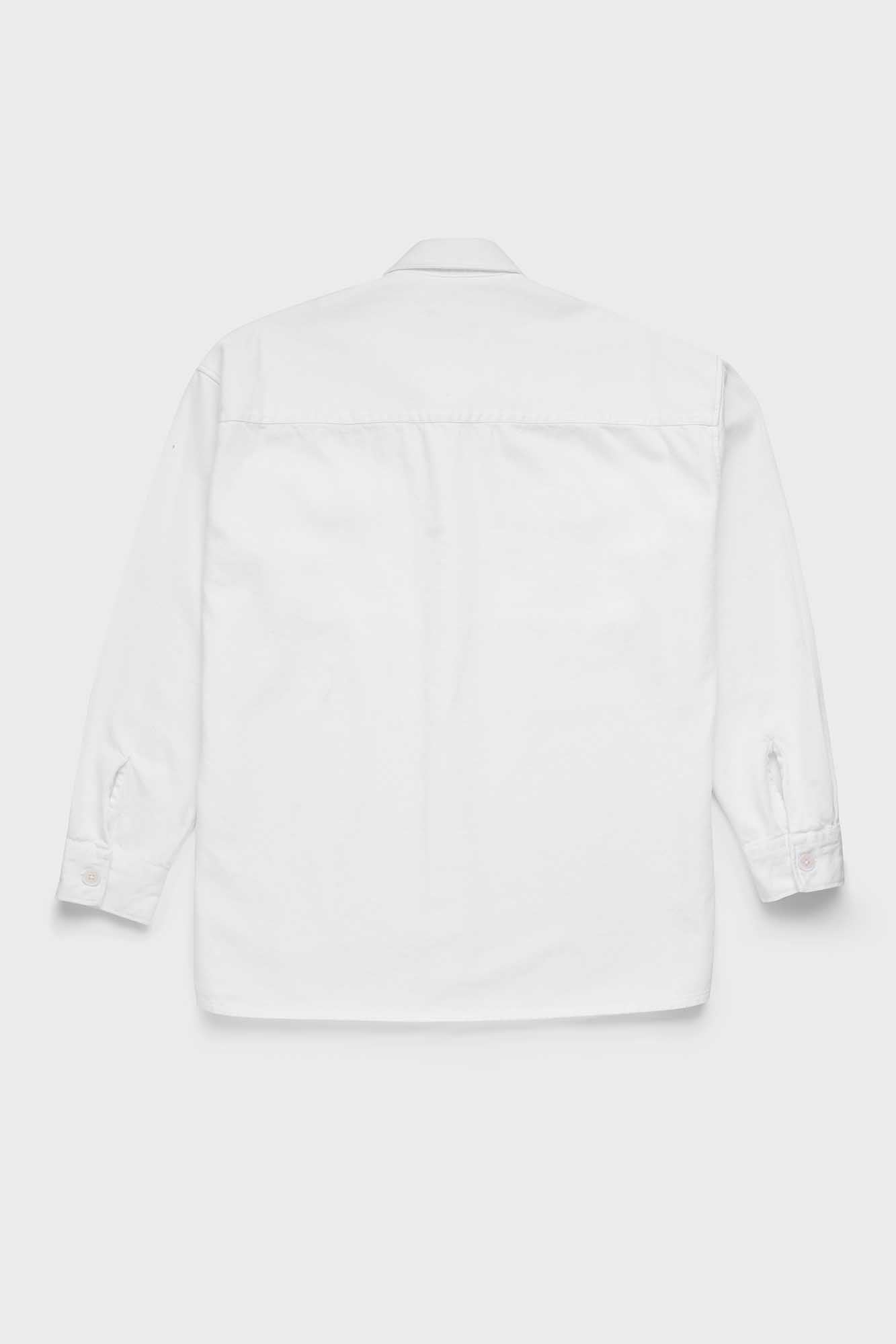 White Gaberdine Overshirt