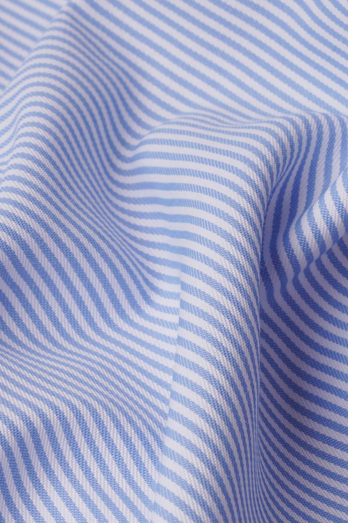 Light Blue Striped Twill Shirt - Regular Fit
