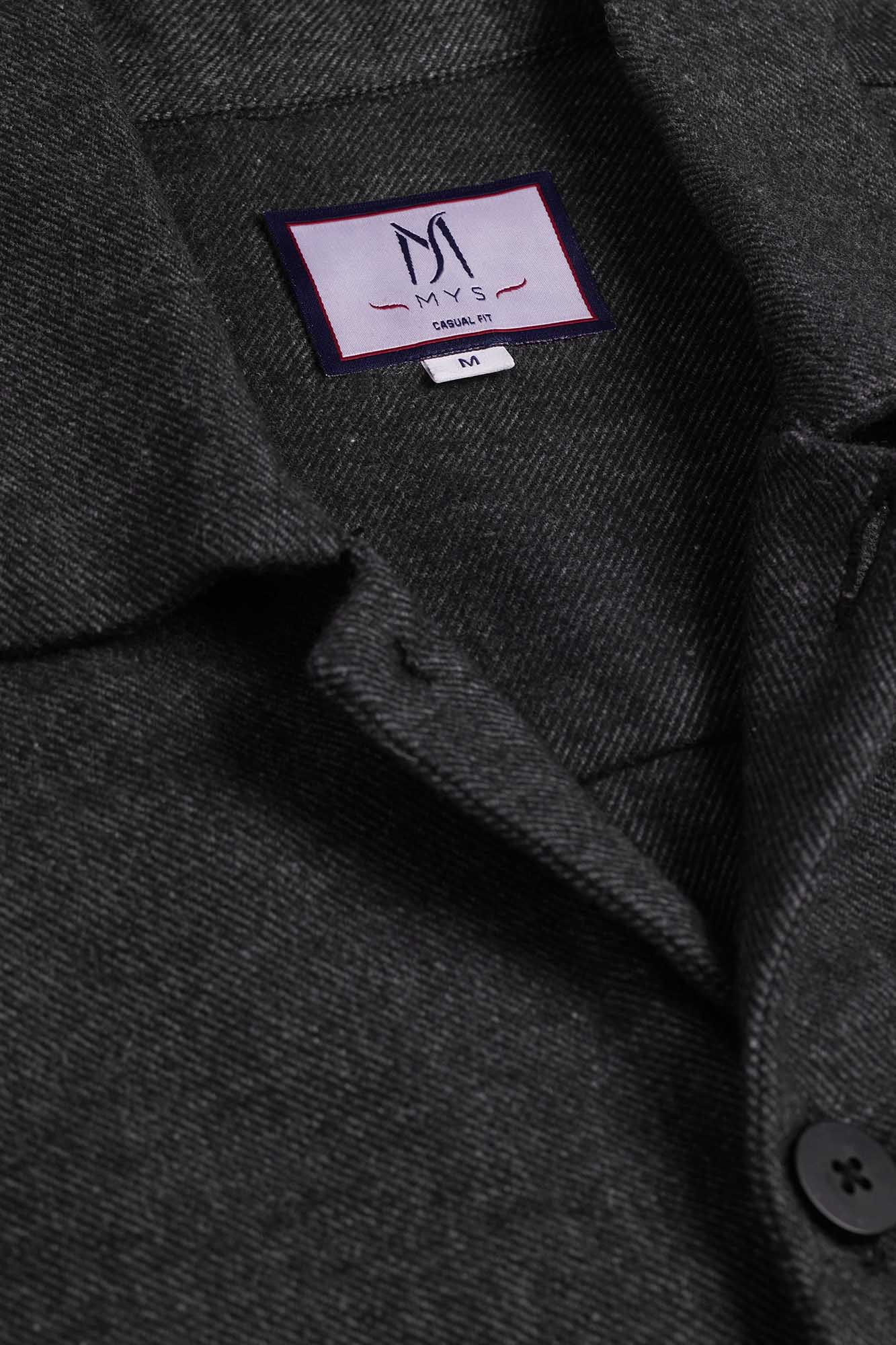 Black Brushed Twill Overshirt