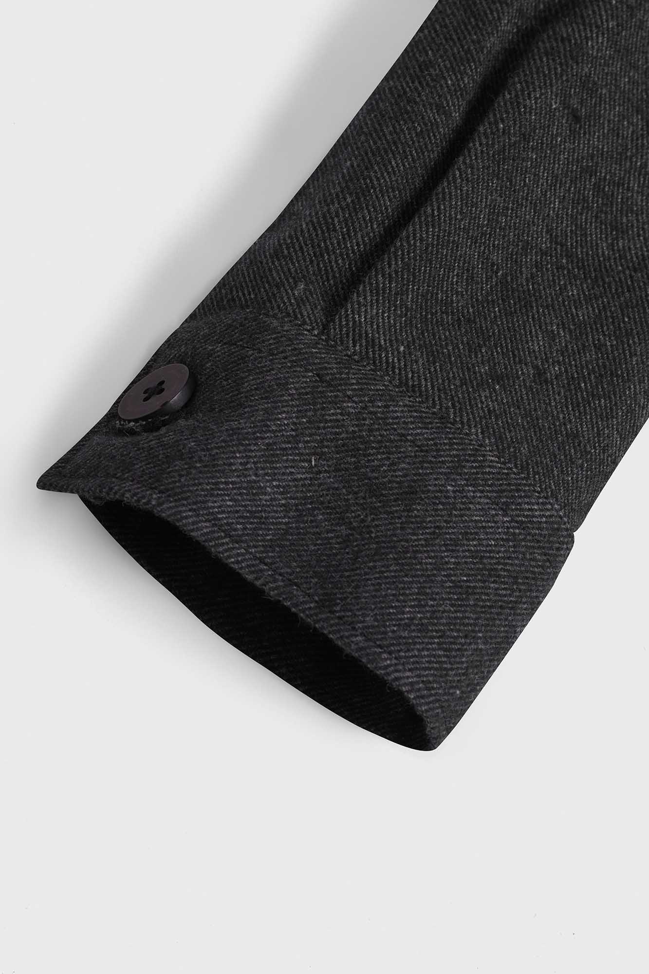 Black Brushed Twill Overshirt