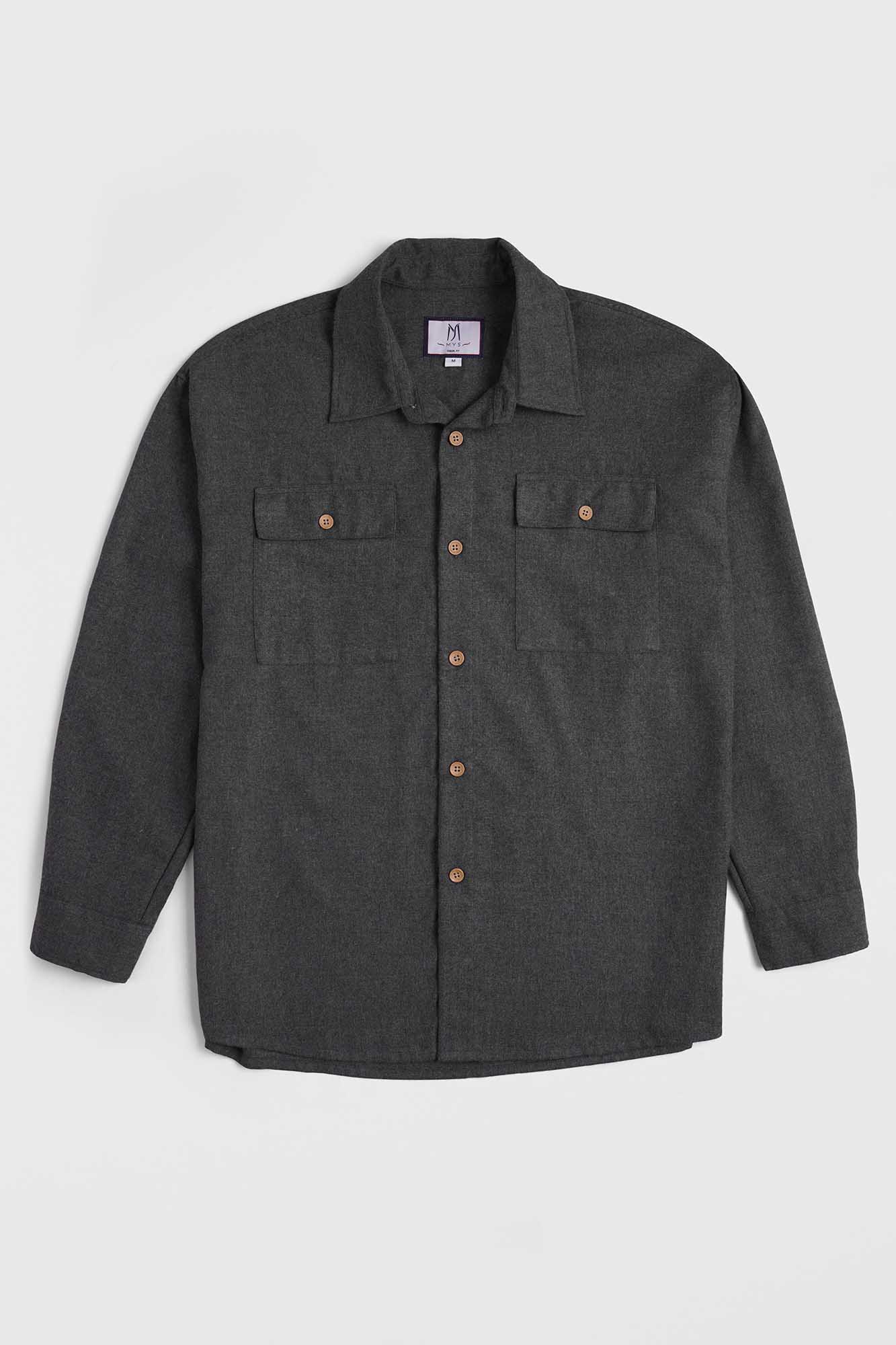 Brushed Shirt with Flap Pockets
