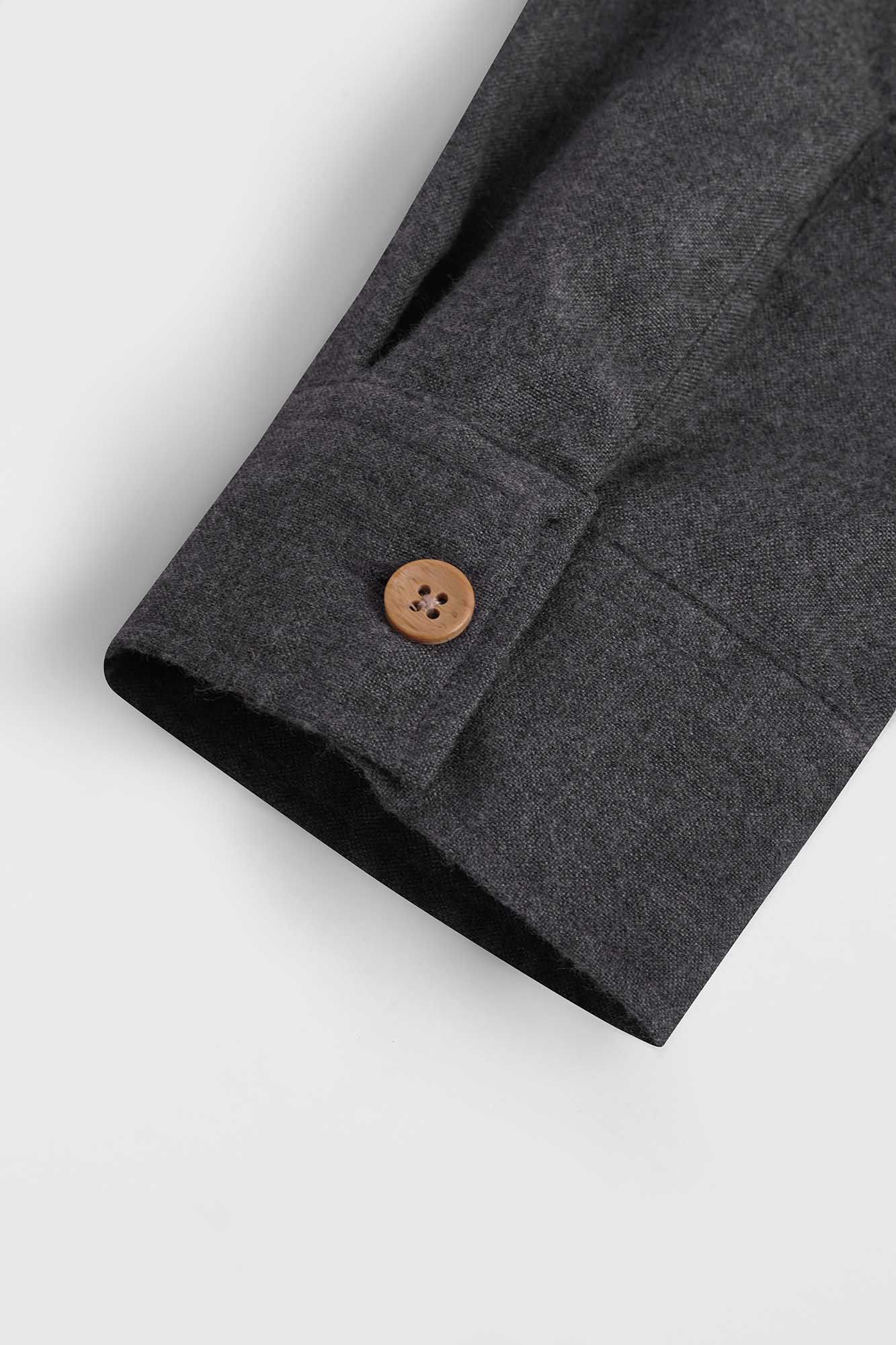 Brushed Shirt with Flap Pockets