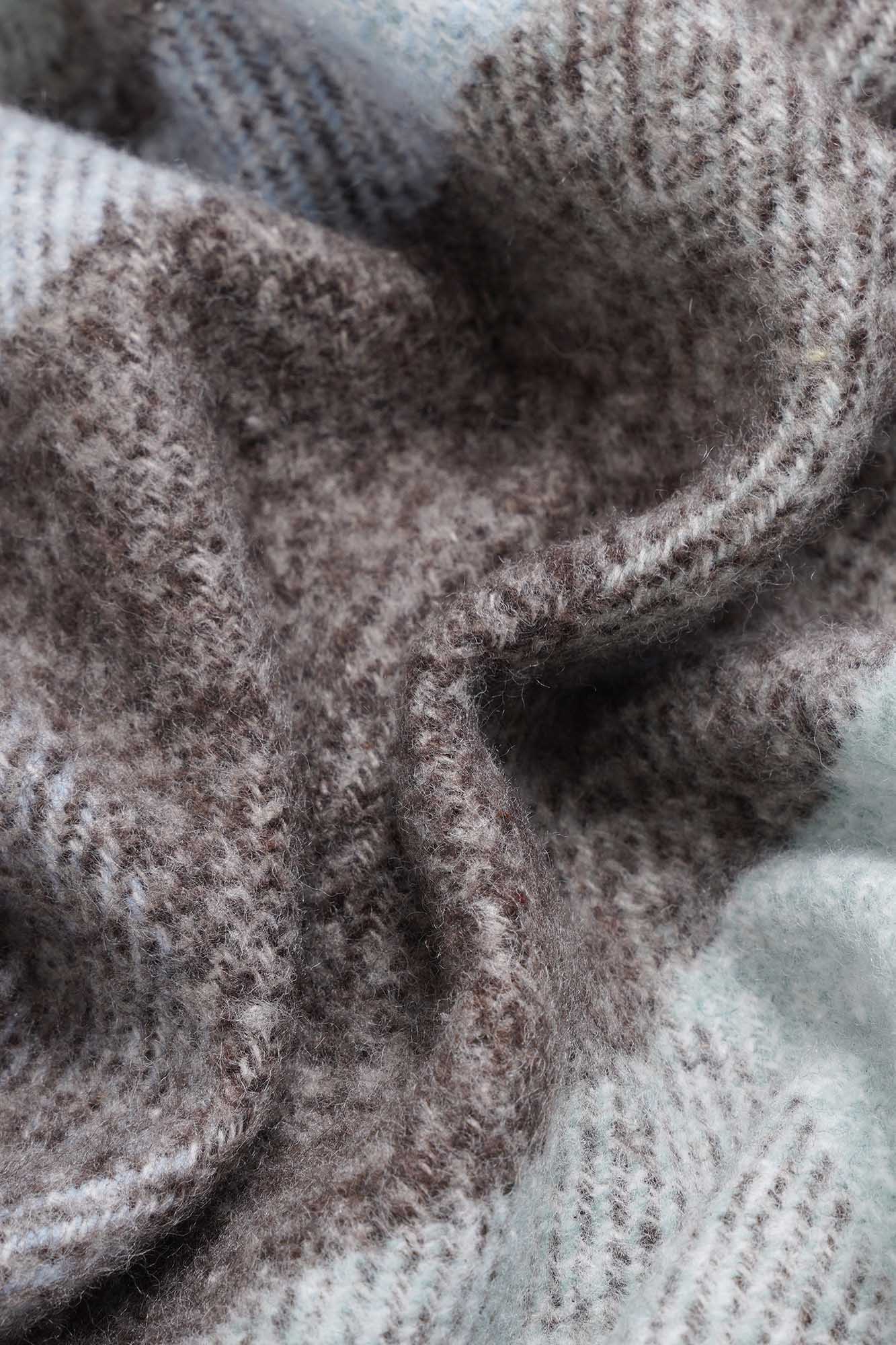 Brushed Checkered Overshirt with Flap Pockets Mint Check