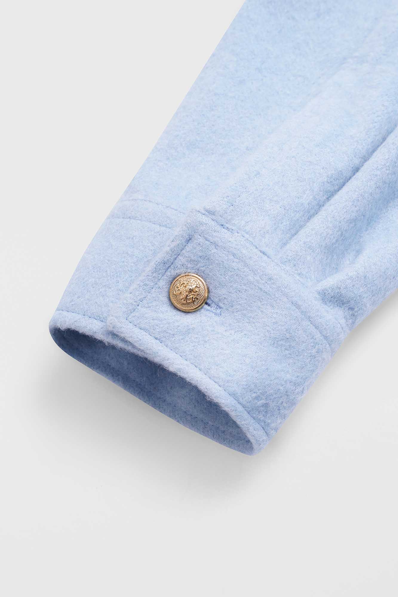 Brushed Overshirt with Flap Pockets Light Blue