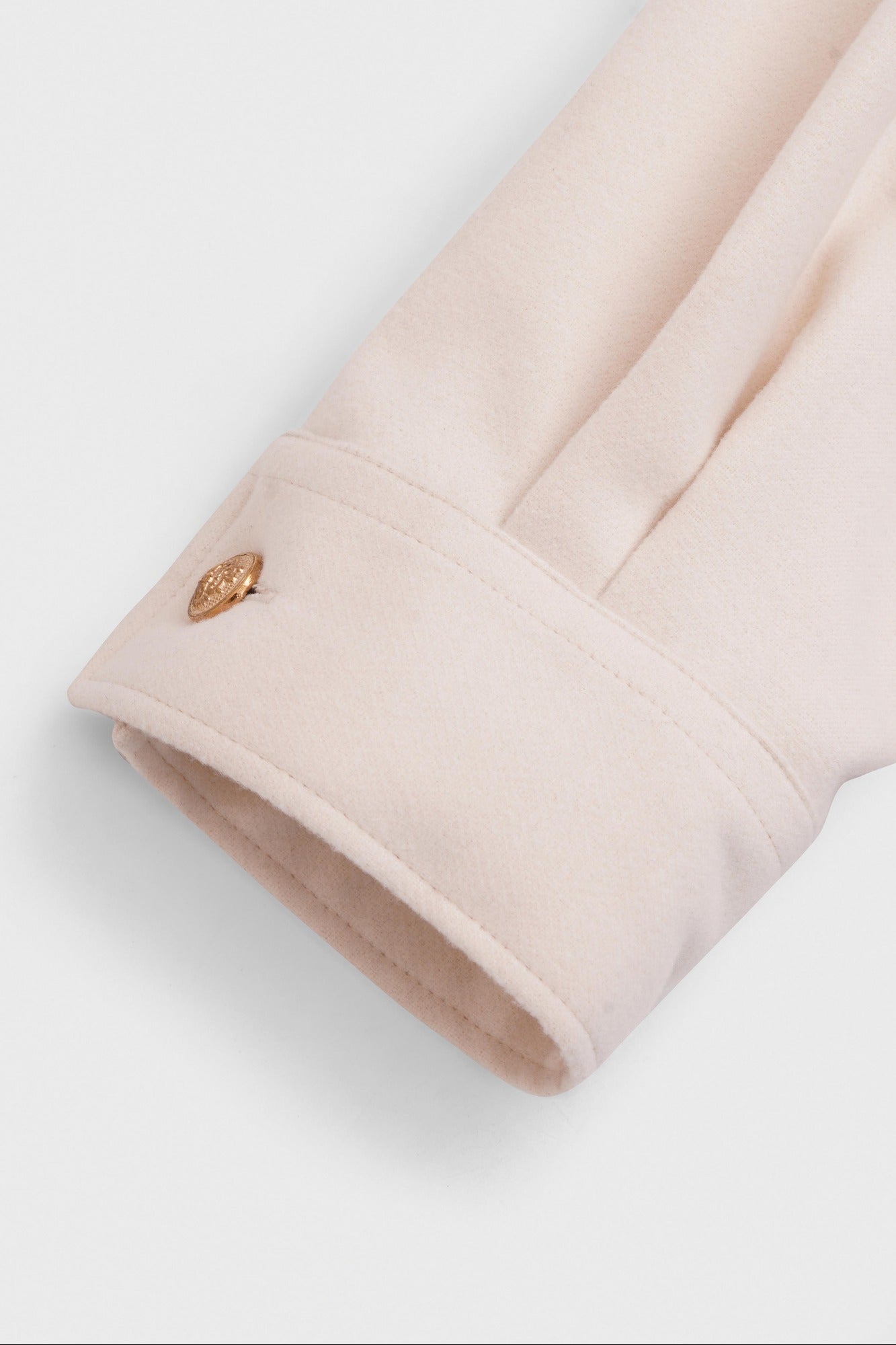 Brushed Overshirt with Flap Pockets Cream